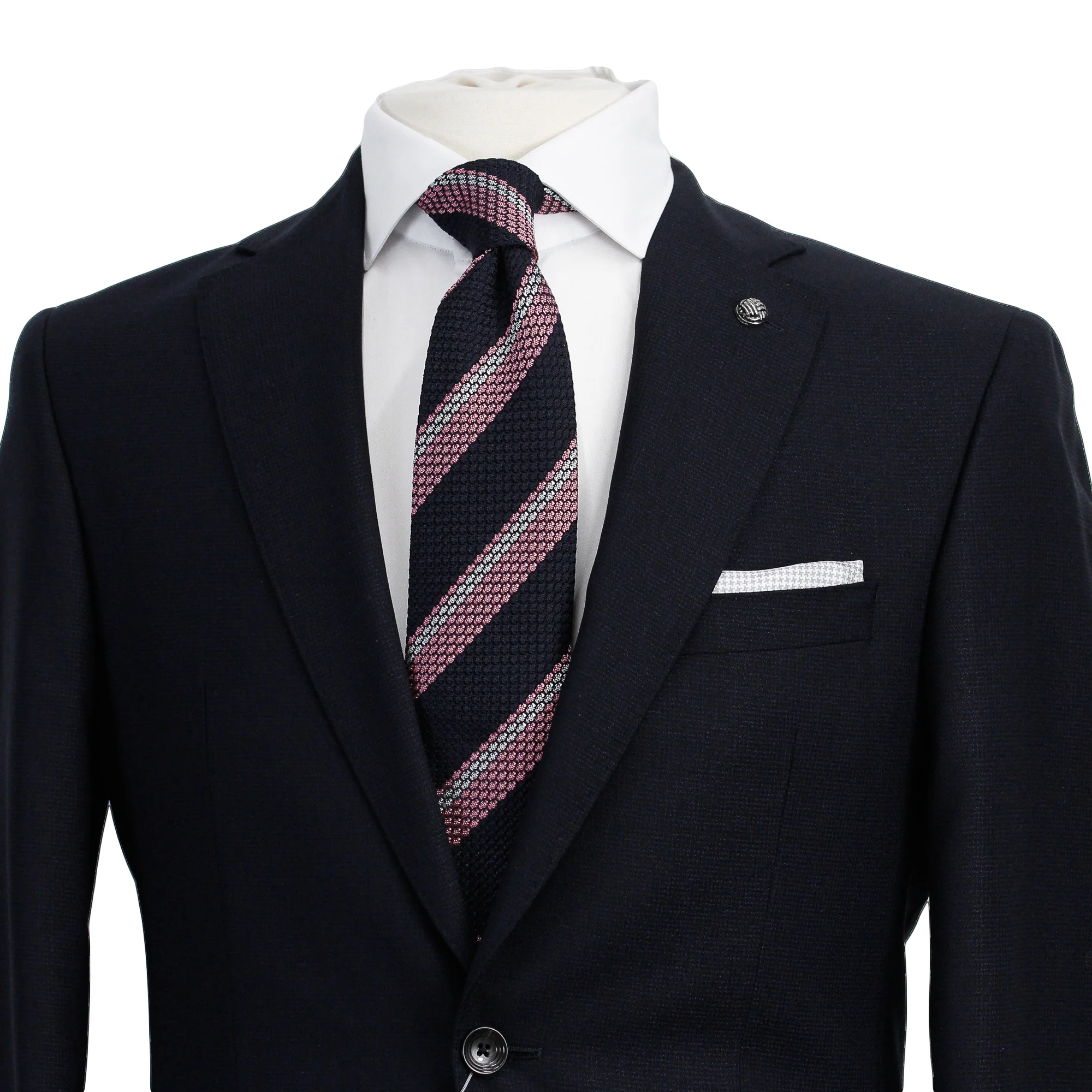 Navy Blue Crepe Finish Esprit Modern Fit Wool Suit - Jack Victor - Image 3