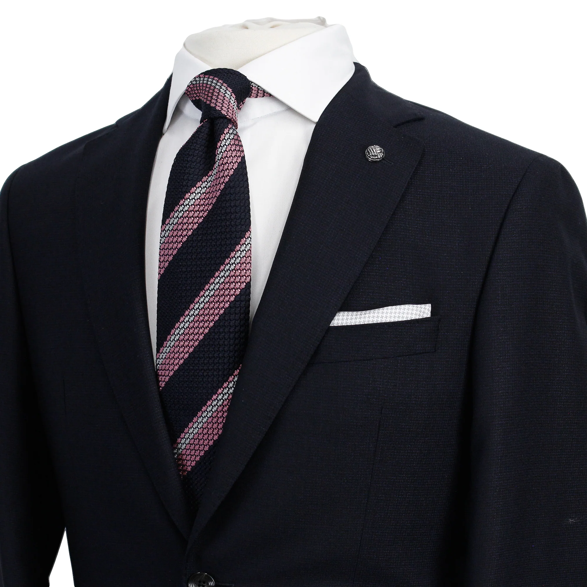Navy Blue Crepe Finish Esprit Modern Fit Wool Suit - Jack Victor - Image 4