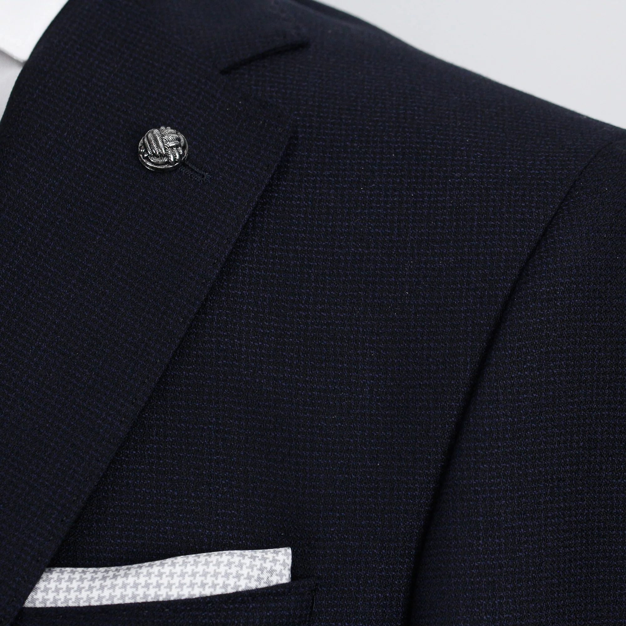 Navy Blue Crepe Finish Esprit Modern Fit Wool Suit - Jack Victor - Image 5