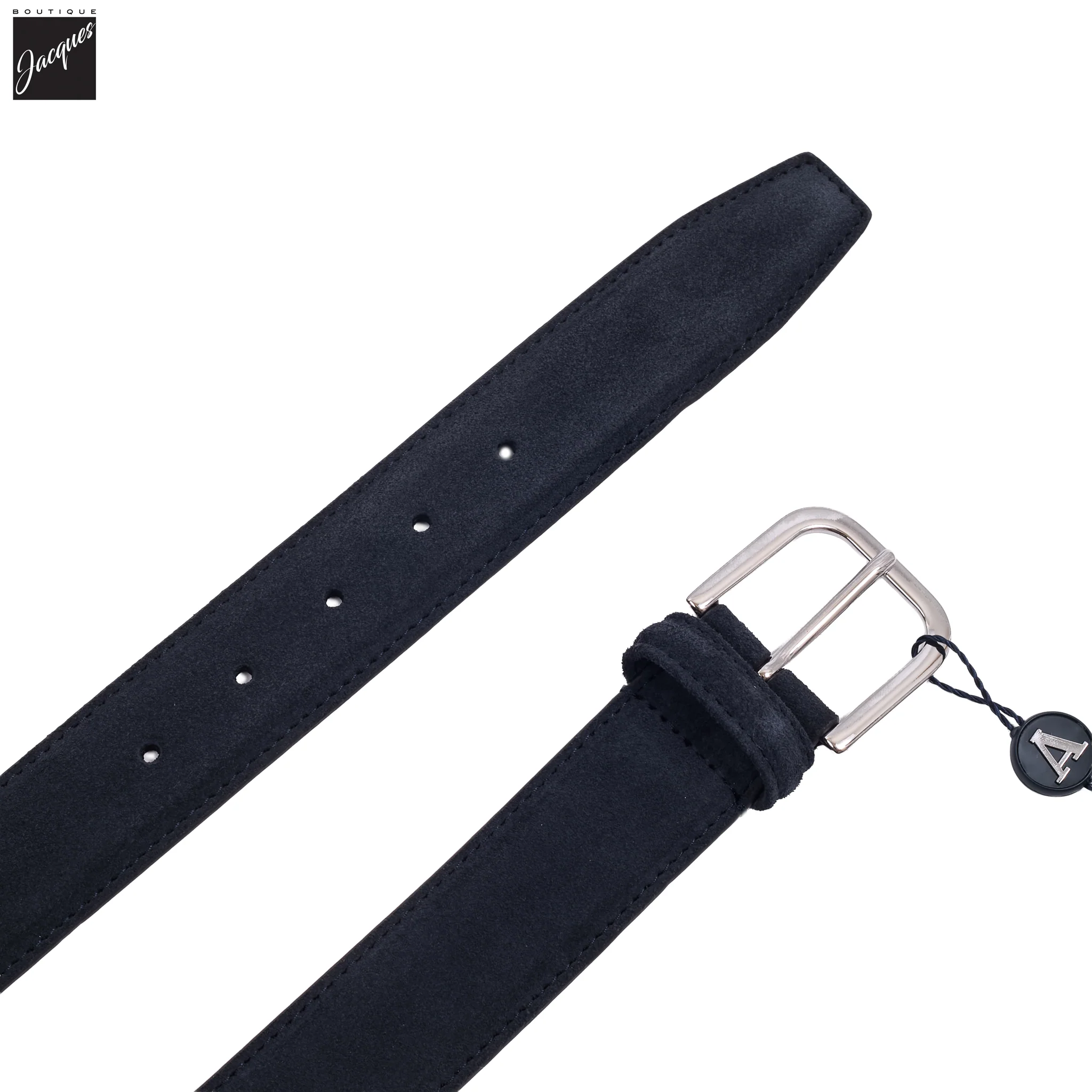 Navy Blue Suede Belt - Anderson's - Image 2