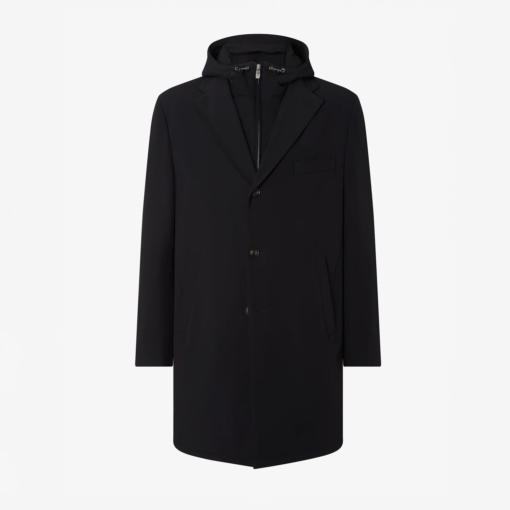 Navy Blue Technical Stretch Car Coat - Corneliani - Image 3