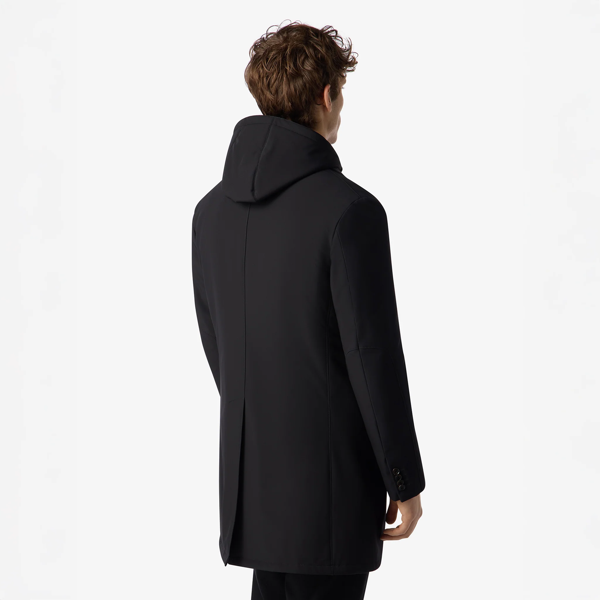 Navy Blue Technical Stretch Car Coat - Corneliani - Image 4