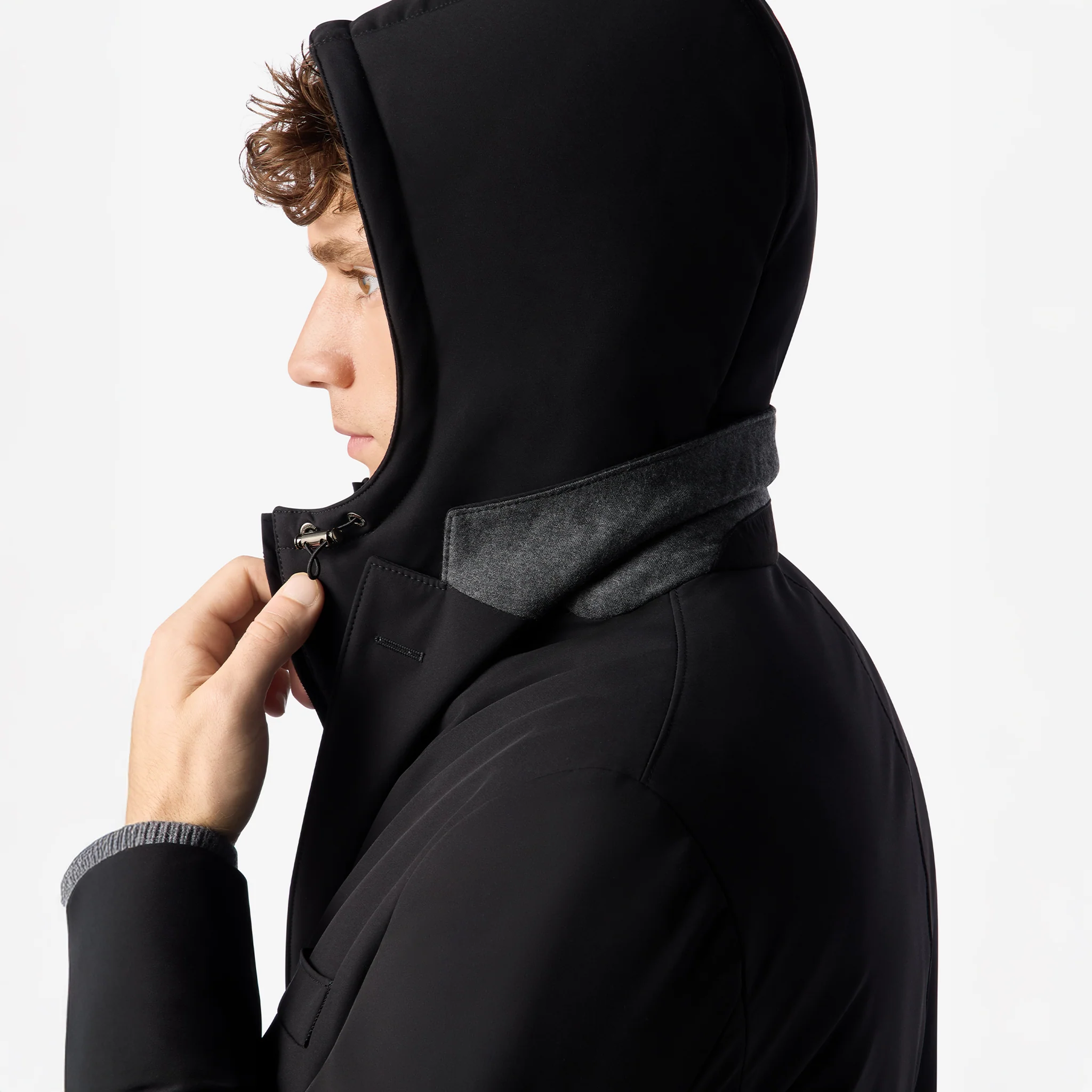 Navy Blue Technical Stretch Car Coat - Corneliani - Image 5