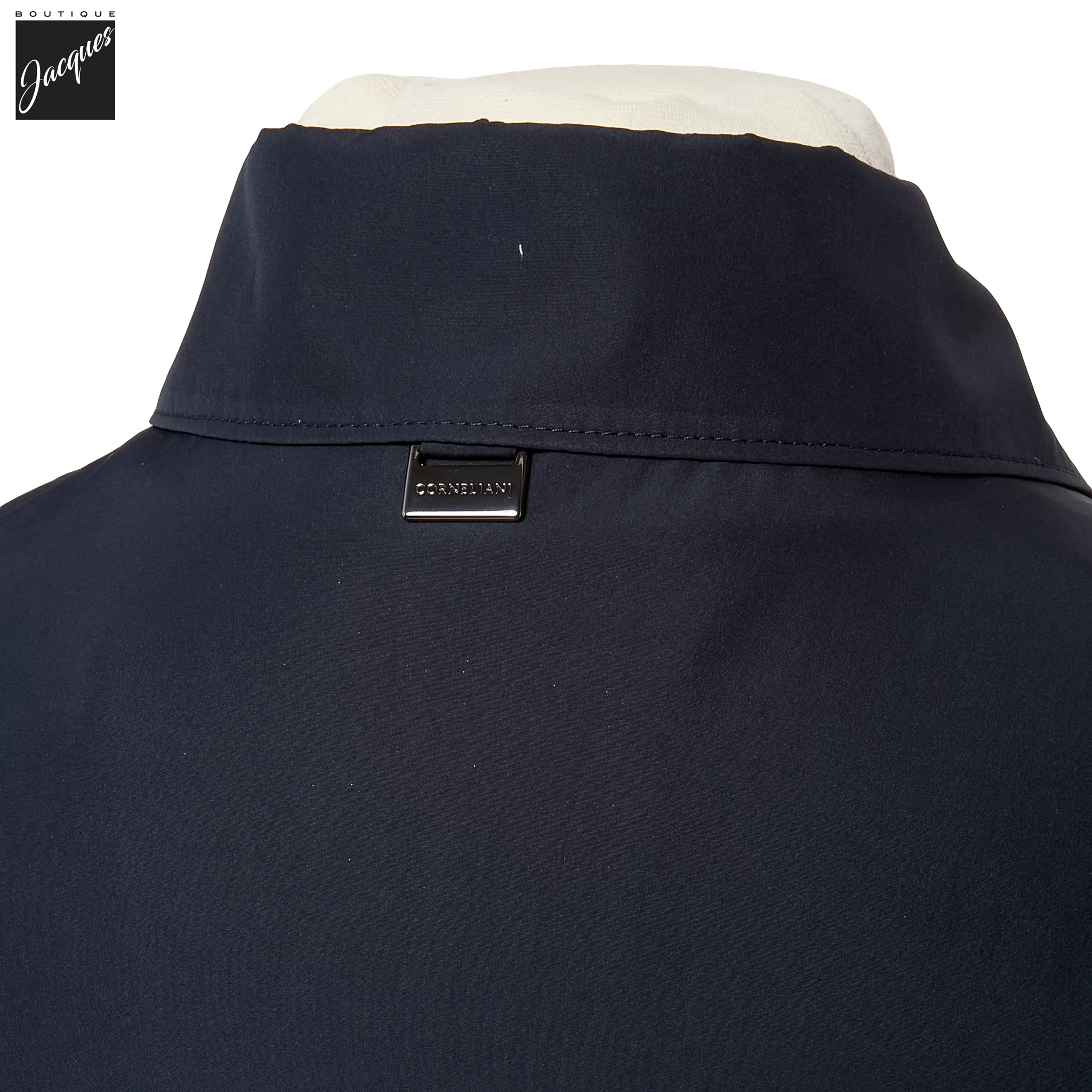 Navy Blue Technical Full-Zip Bomber Jacket - Corneliani - Image 5