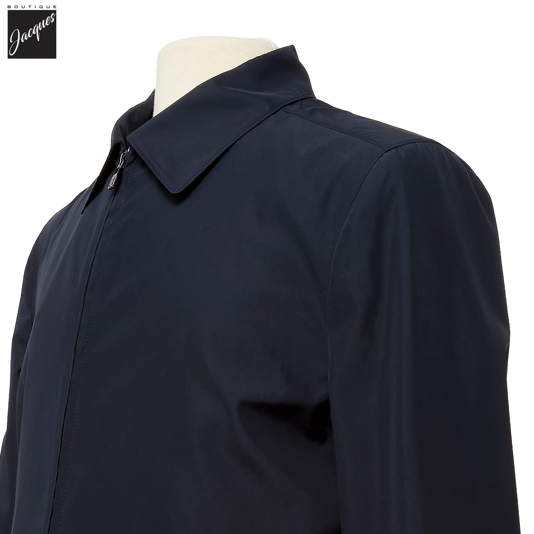 Navy Blue Technical Full-Zip Bomber Jacket - Corneliani - Image 6