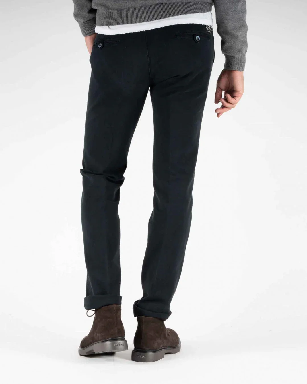 Navy Blue Twill Stretch Slim Fit Chino - Mason's - Image 11