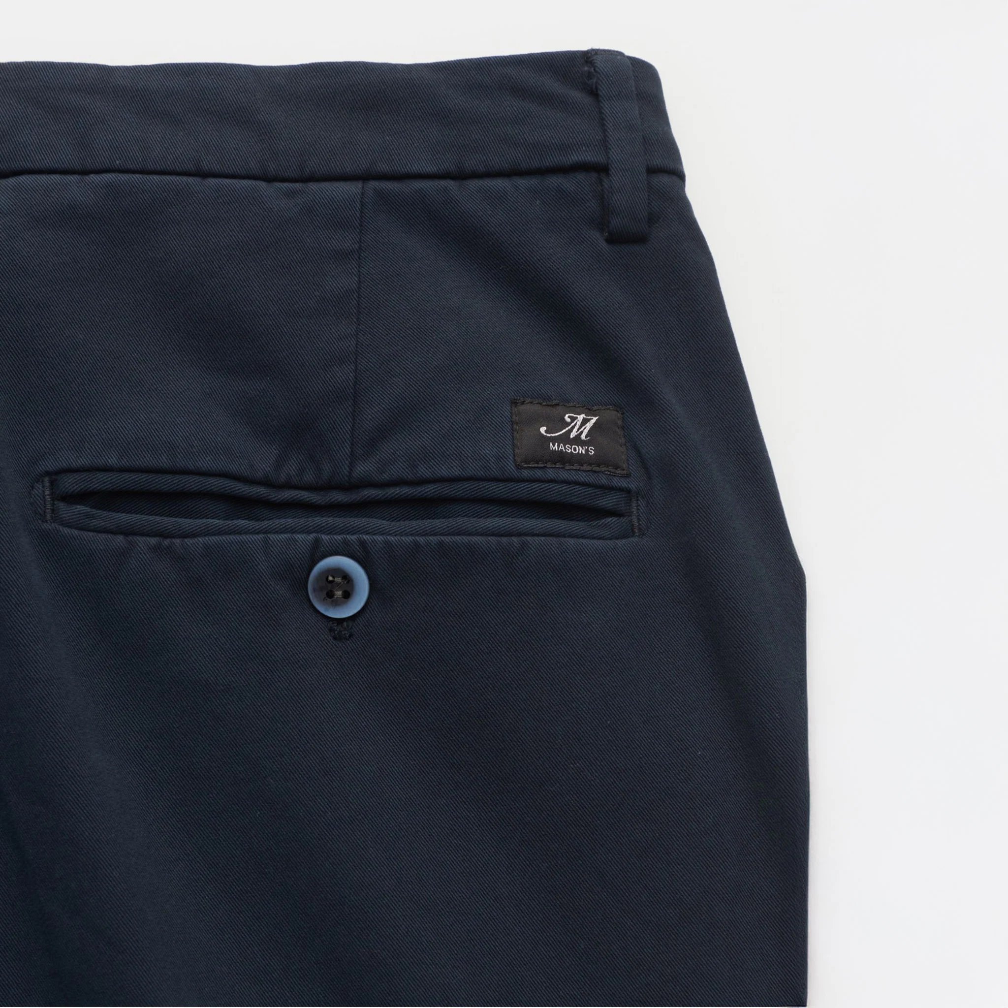 Navy Blue Twill Stretch Slim Fit Chino - Mason's - Image 3