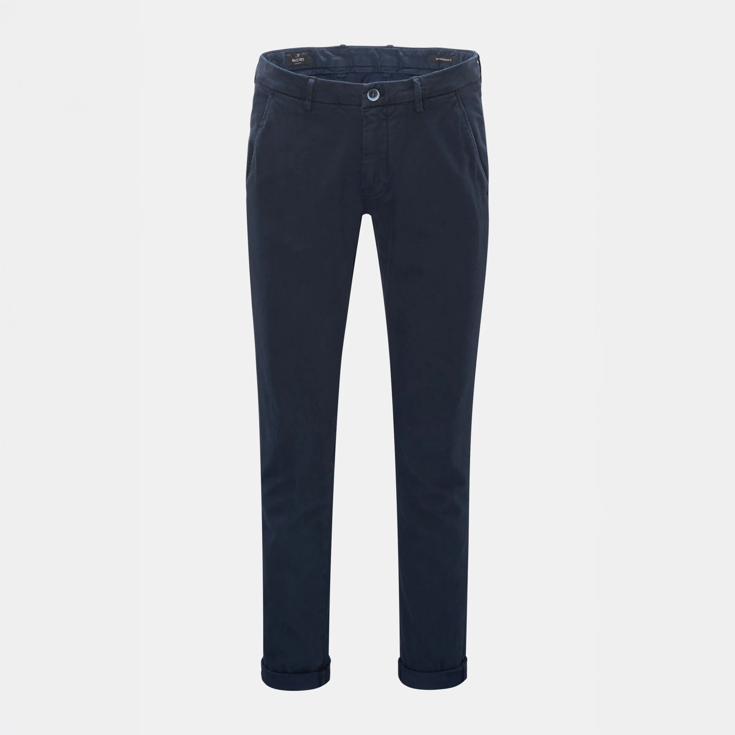 Navy Blue Twill Stretch Slim Fit Chino - Mason's - Image 4