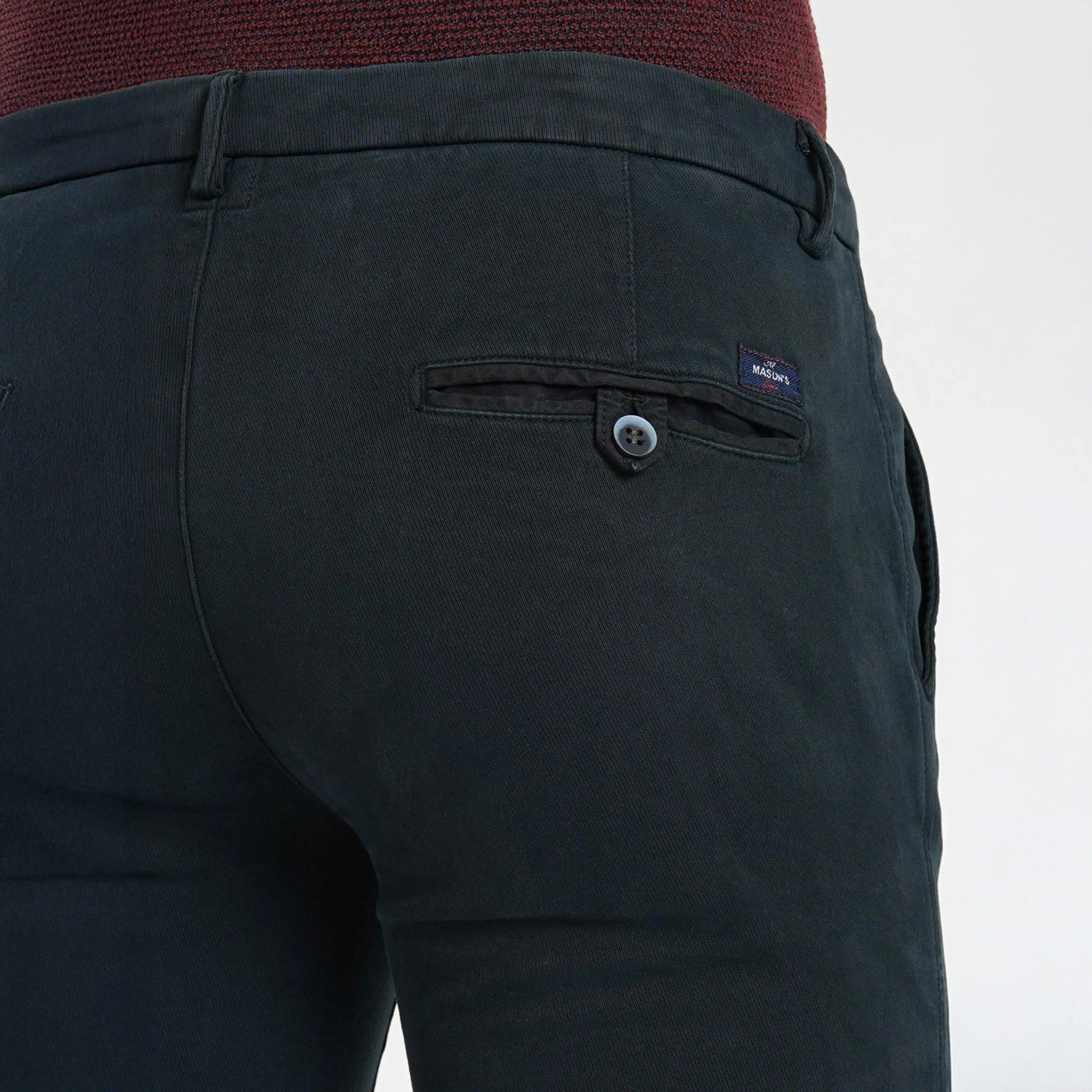 Navy Blue Twill Stretch Slim Fit Chino - Mason's - Image 5