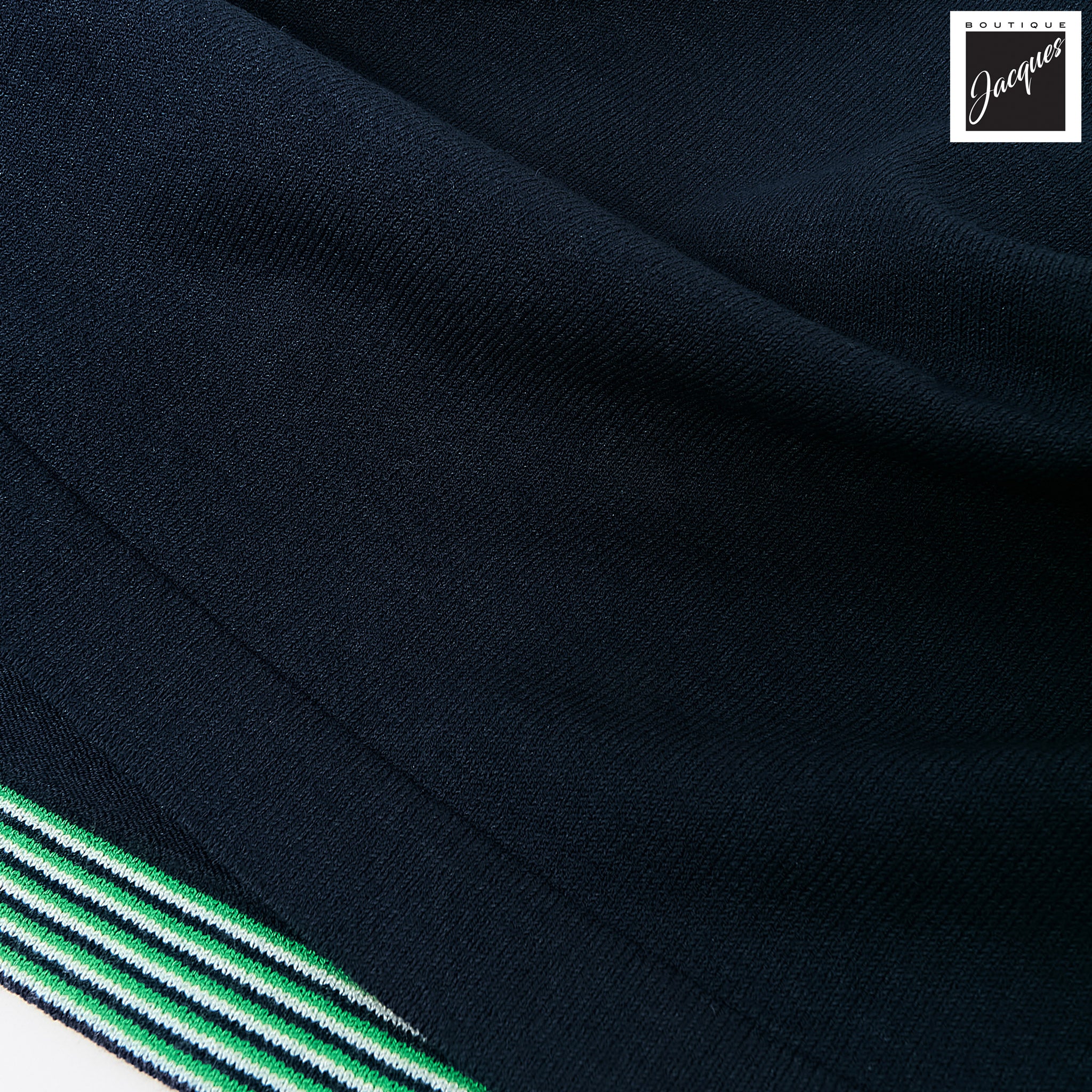 Navy Blue Knit Polo with Striped Contrast Details - Phil Petter - Image 6