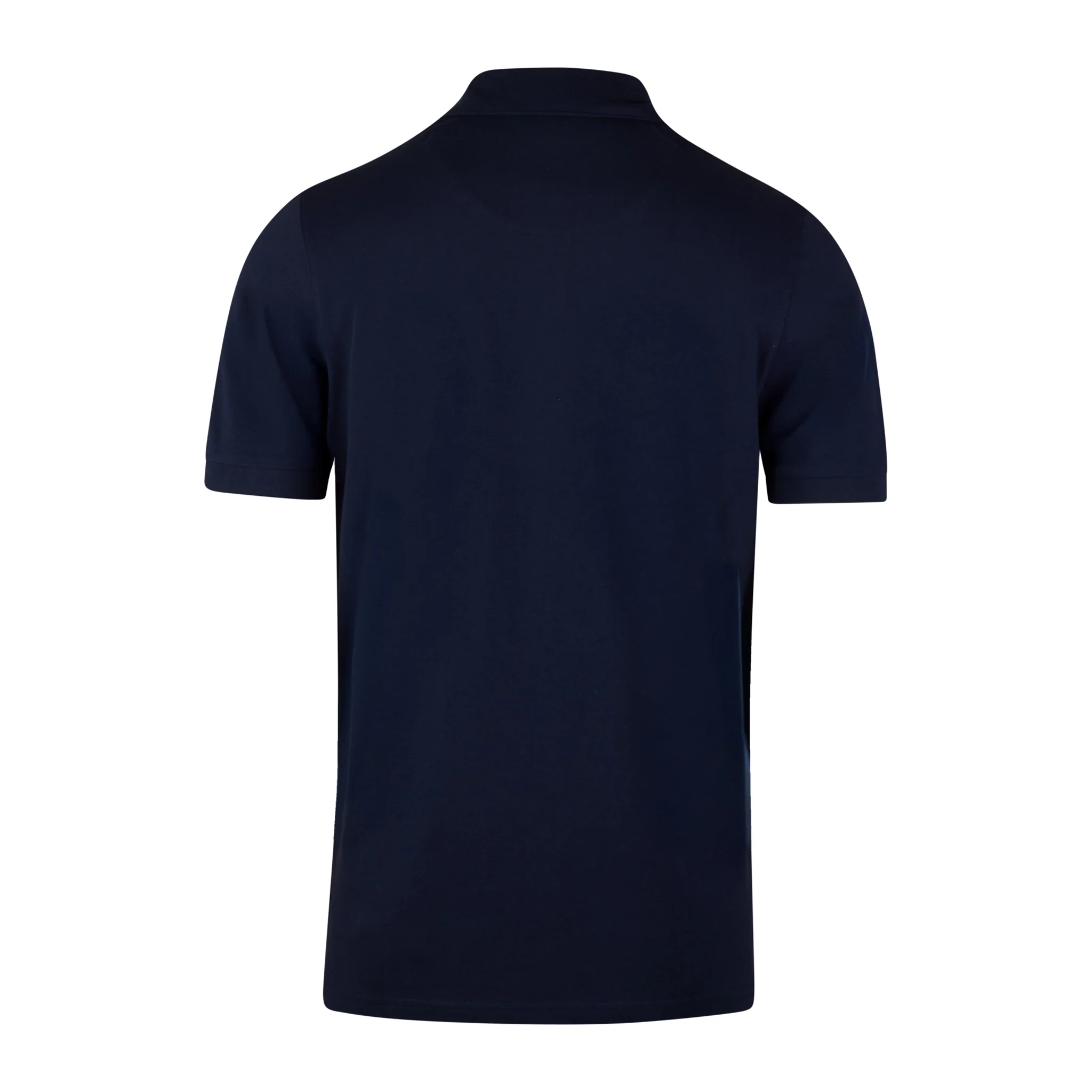 Navy Blue with Contrast Floral Trim Polo Shirt - Stenströms - Image 2