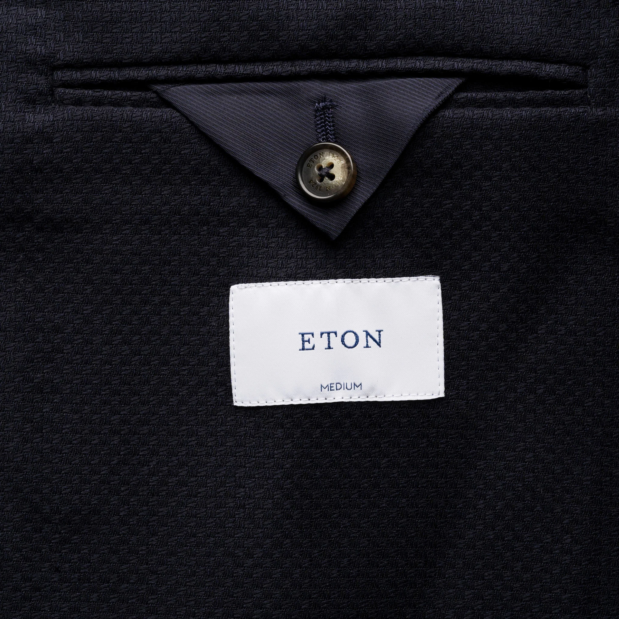 Navy Blue Wool Knit Hopsack Soft Jacket - ETON - Image 10