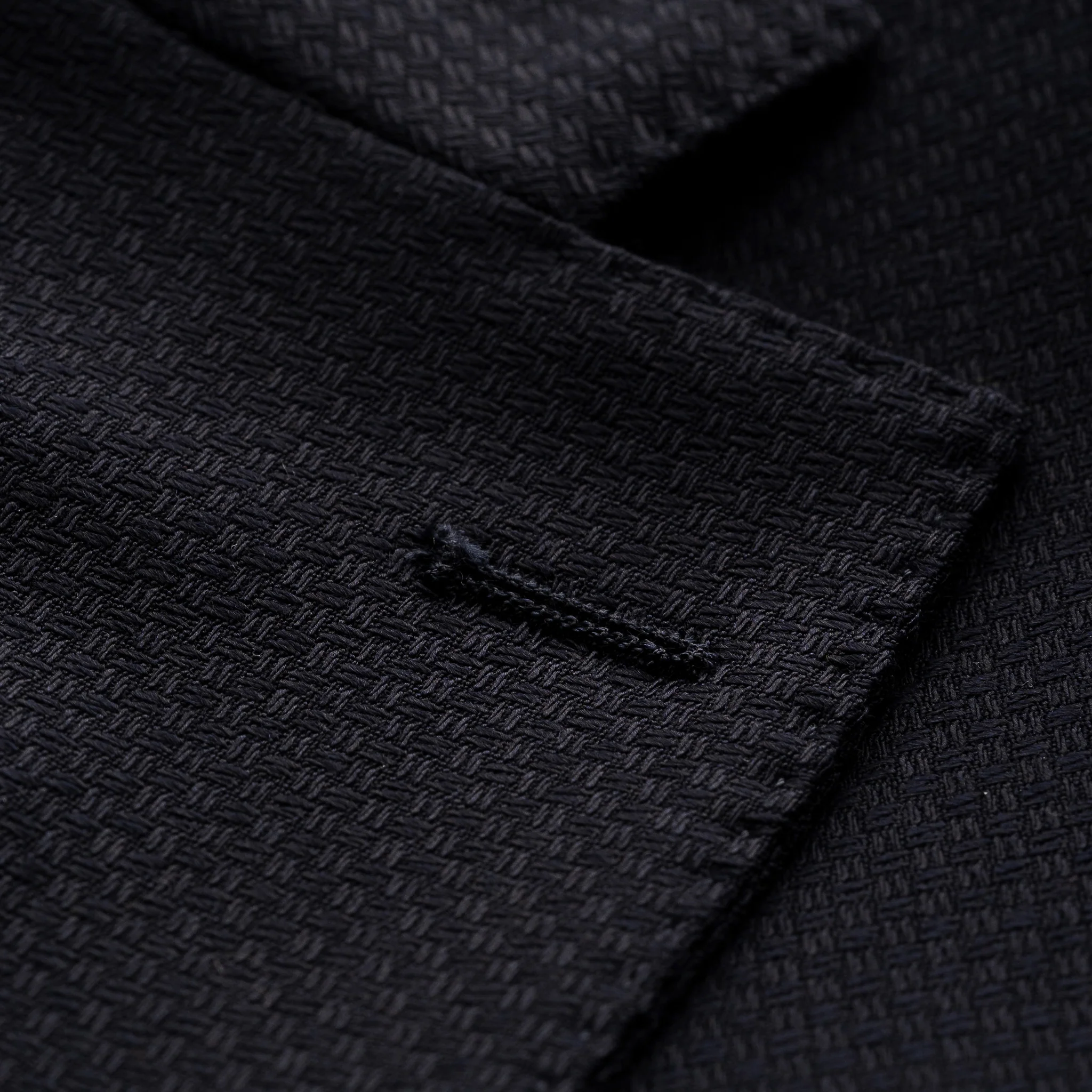 Navy Blue Wool Knit Hopsack Soft Jacket - ETON - Image 7