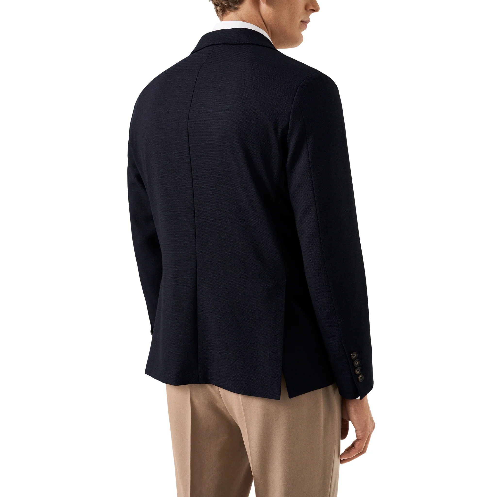 Navy Blue Wool (Lana) Tech Soft Jacket - ETON - Image 3