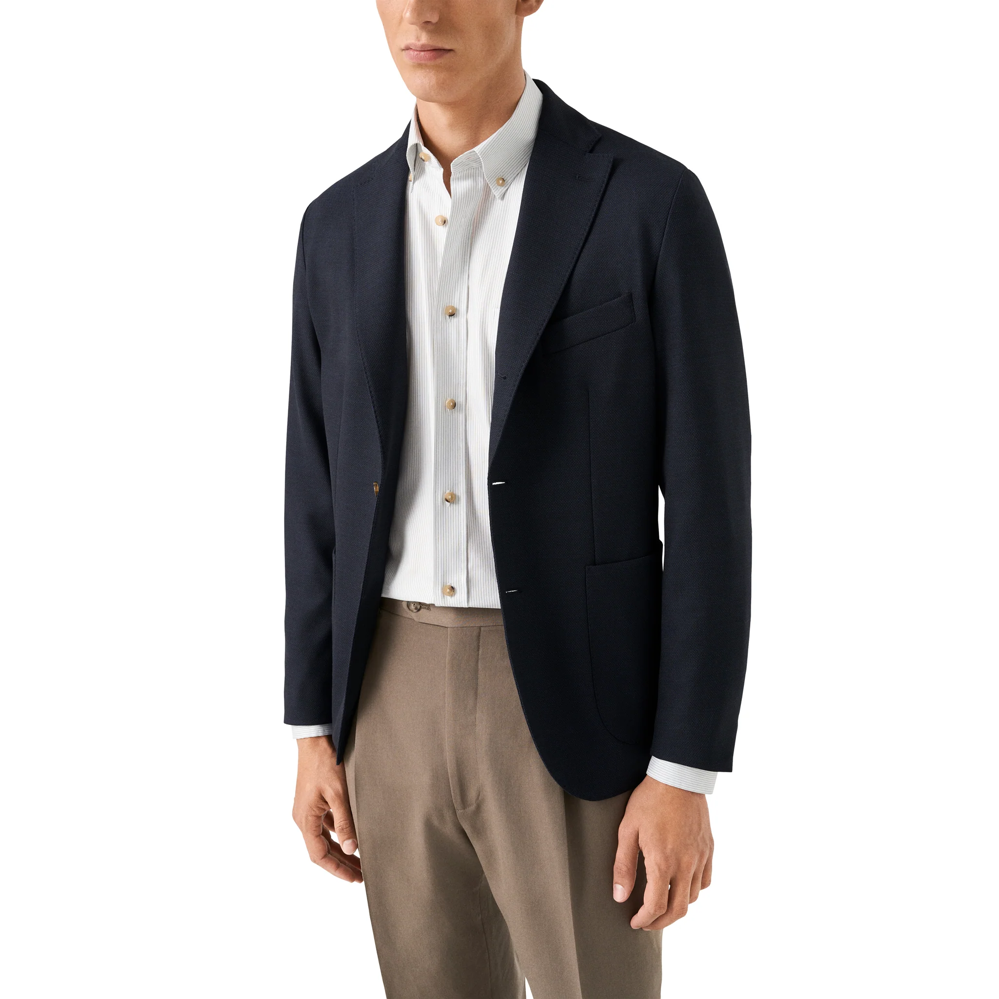 Navy Blue Wool (Lana) Tech Soft Jacket - ETON - Image 4
