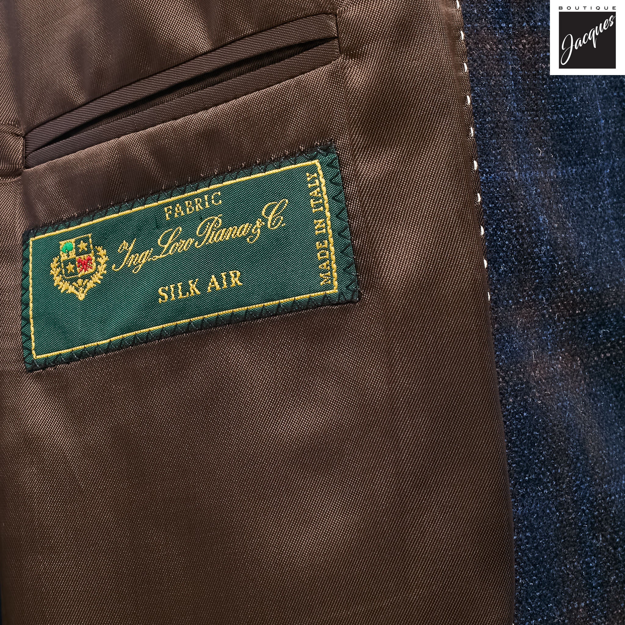 Navy & Brown Check Loro Piana Wool/Silk/Cashmere Sport Jacket - Jack Victor - Image 3