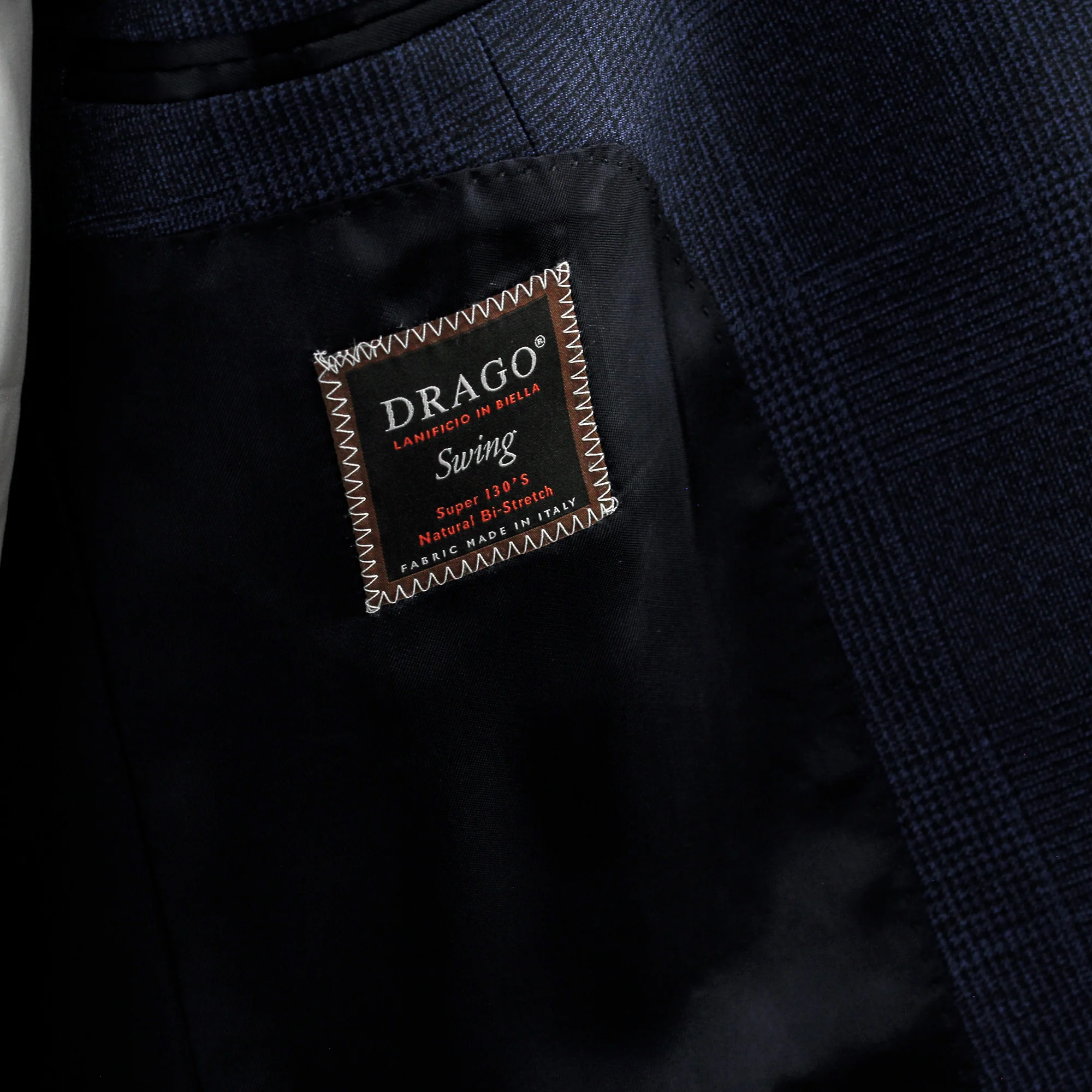 Navy Check Drago Wool Dream Fit Suit - Luigi Bianchi - Image 9
