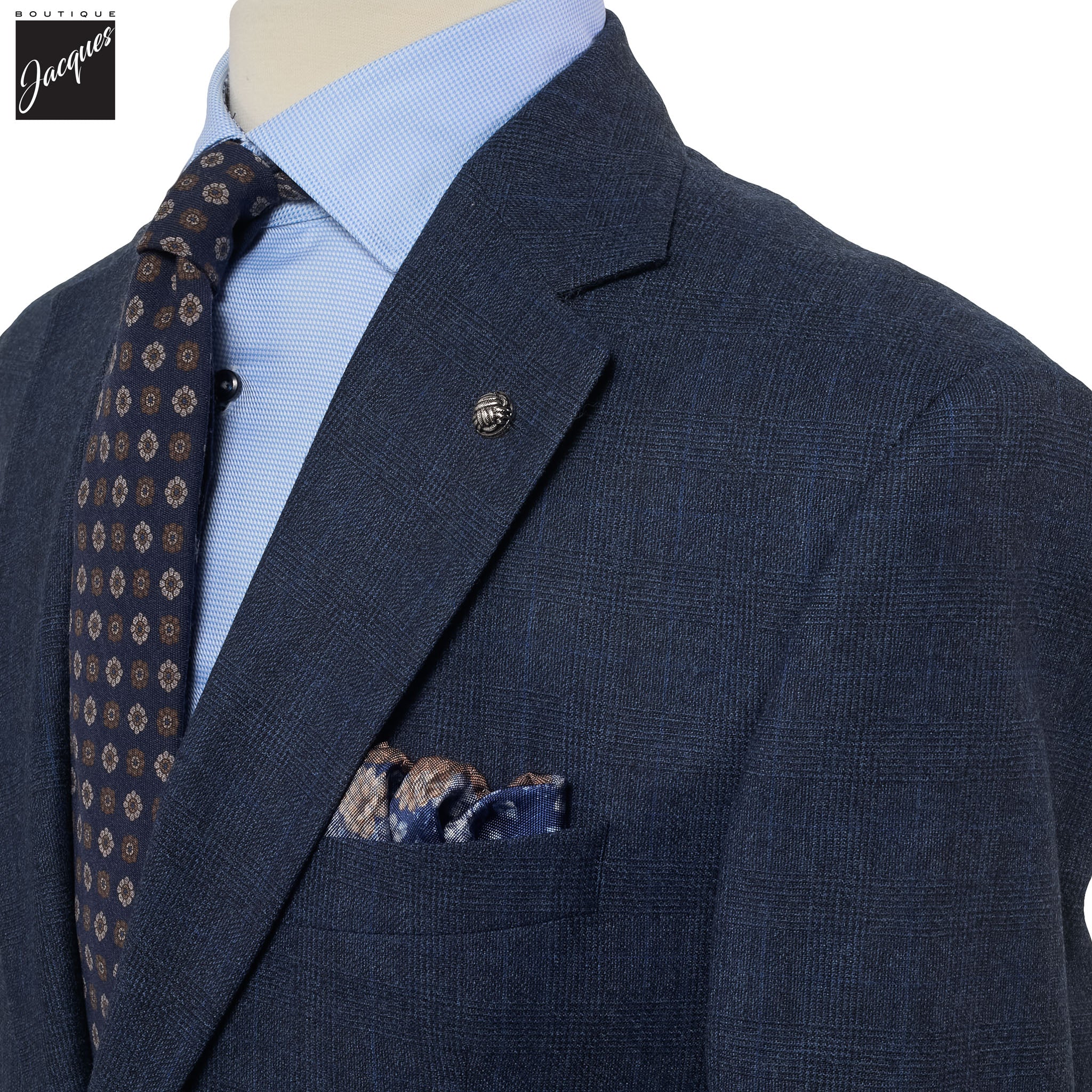 Navy Check Gibson Classic Fit Wool & Cashmere Suit - Jack Victor - Image 2