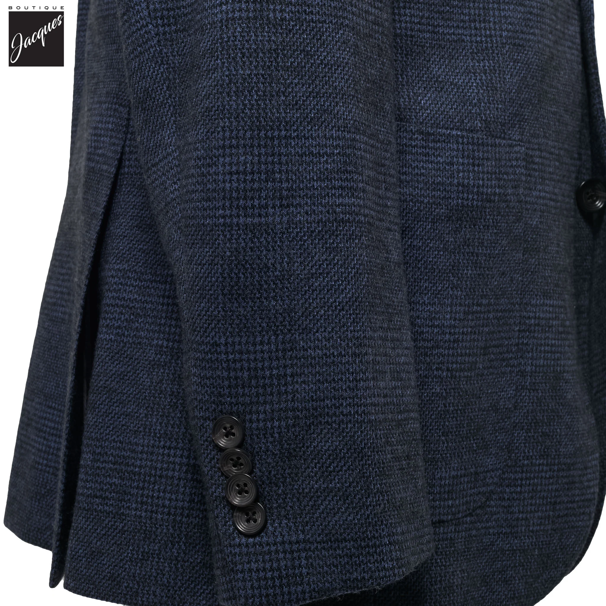 Navy Check Wool Stretch Hampton Contemporary Fit Jacket - Jack Victor - Image 4
