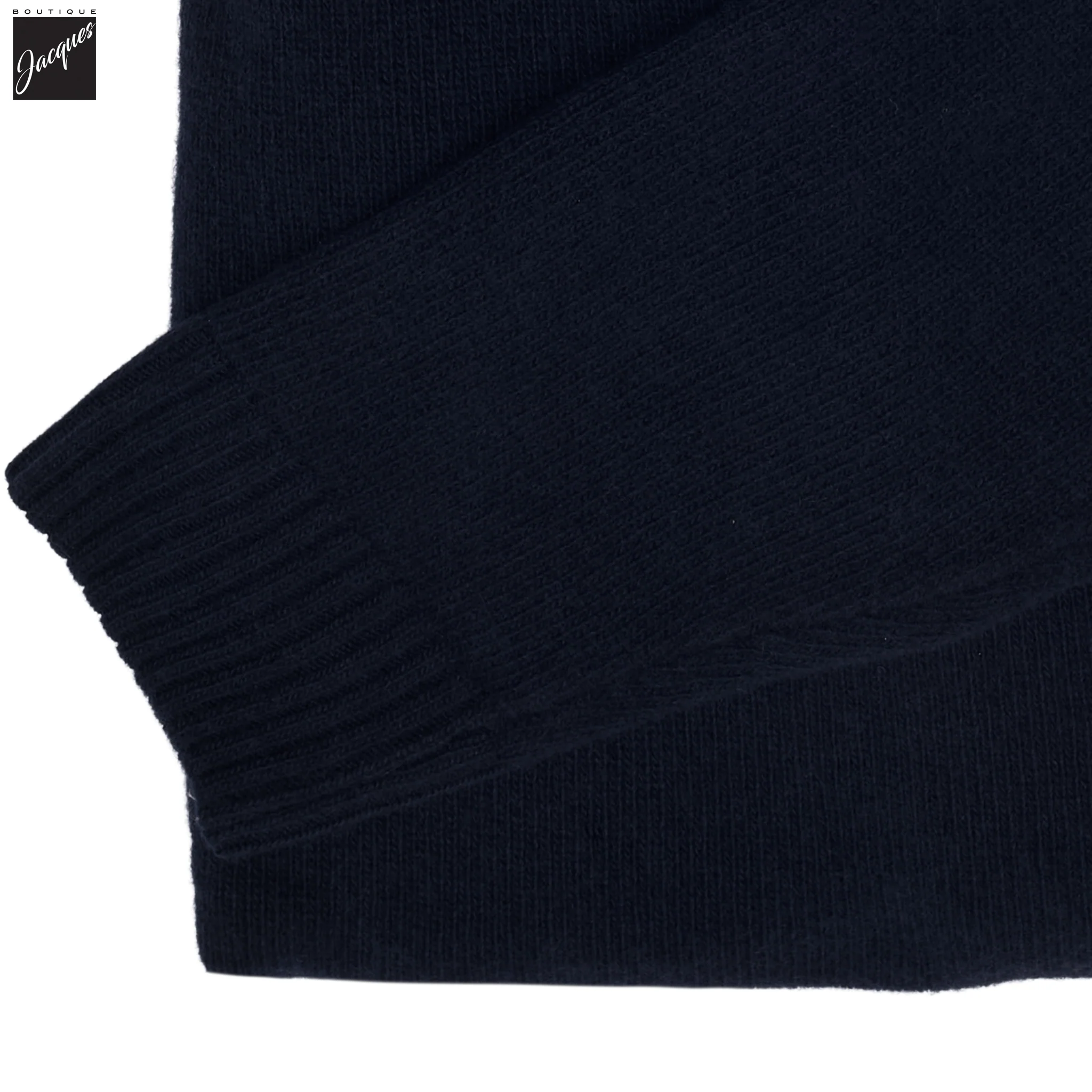 Navy Chunky Merino Wool Roll-Neck Sweater - Stenströms - Image 4