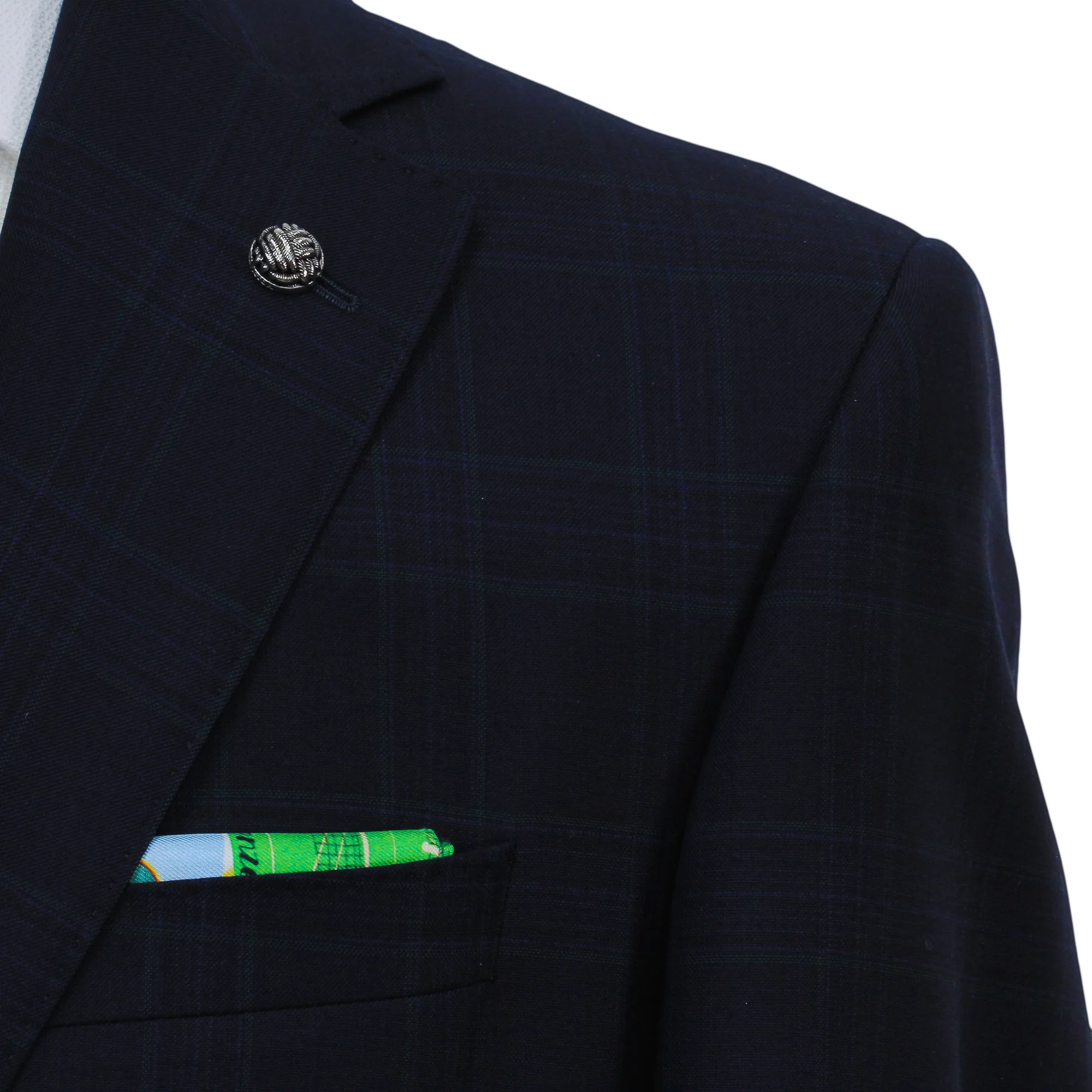 Navy Glen Check Vitale Barberis Wool Essence Modern Fit Suit - Jack Victor 1913 - Image 5