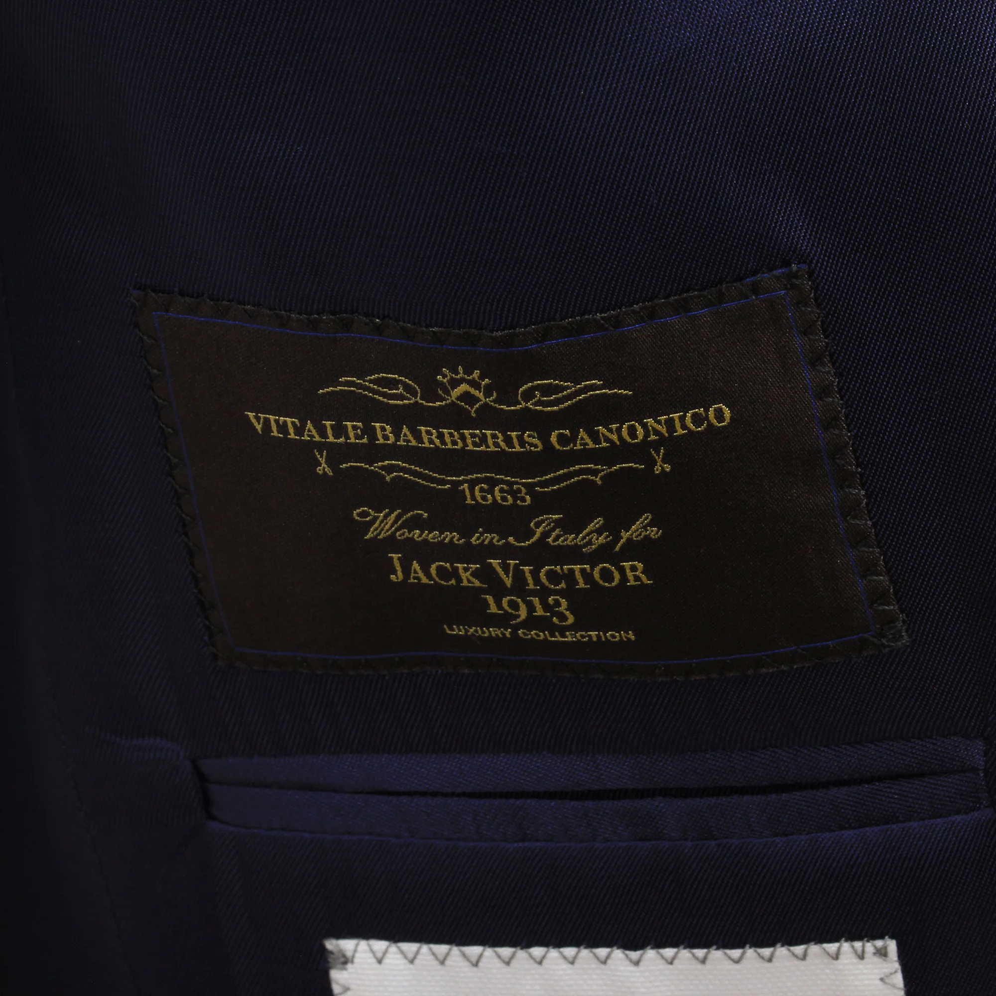 Navy Glen Check Vitale Barberis Wool Essence Modern Fit Suit - Jack Victor 1913 - Image 6