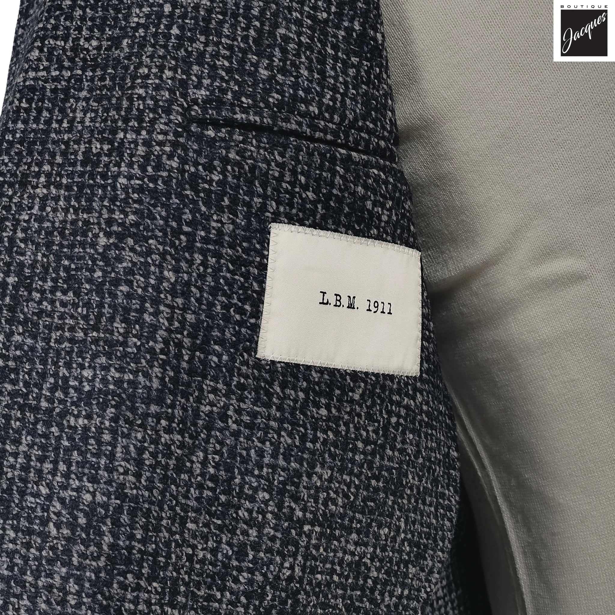 Navy Mélange Wool Jersey Unconstructed Contemporary Sport Jacket - L.B.M. 1911 - Image 4