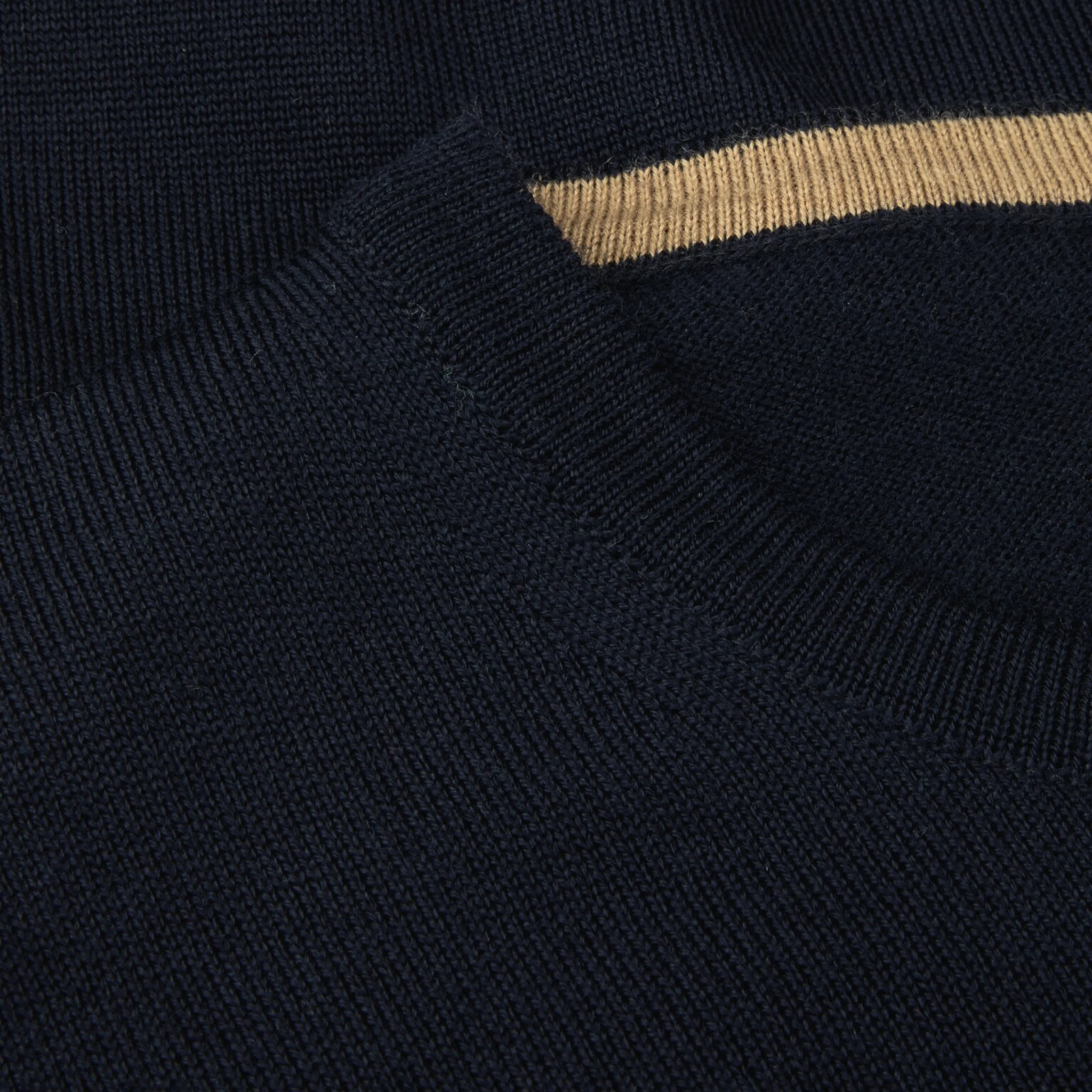 Navy Merino Wool Crew Neck Sweater w/ Patch - Stenströms - Image 3