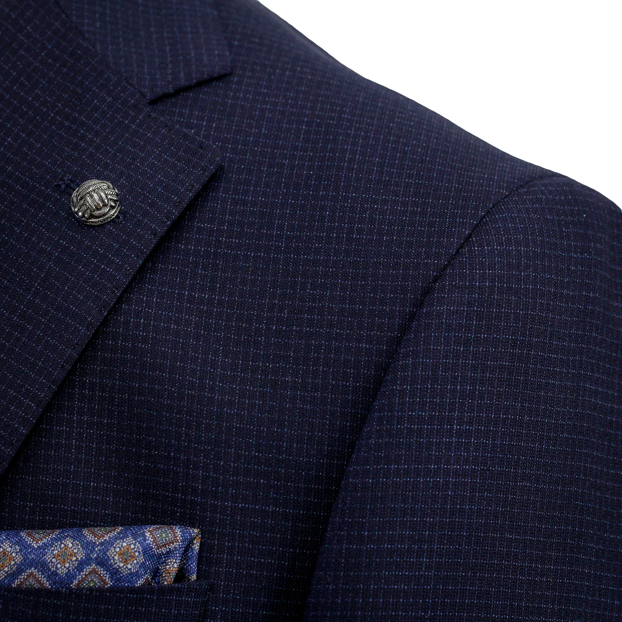 Navy Micro-Check Esprit Modern Fit Lyocell-Wool Suit - Jack Victor - Image 5
