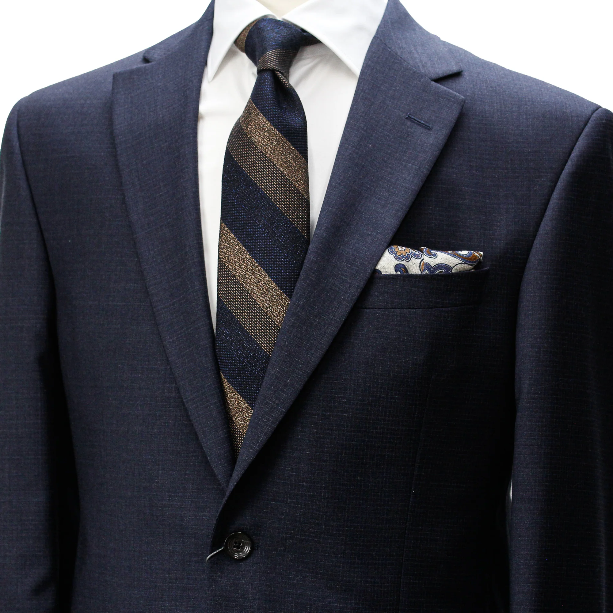 Navy Neat Micro-Check Napoli Classic Fit Wool Suit - Jack Victor - Image 2