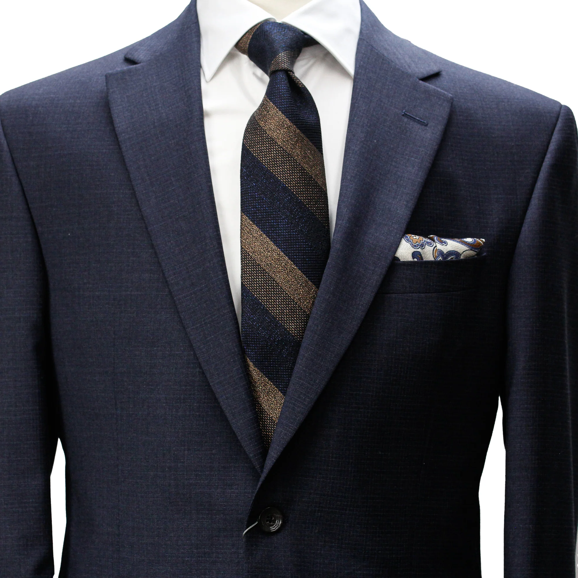 Navy Neat Micro-Check Napoli Classic Fit Wool Suit - Jack Victor - Image 4