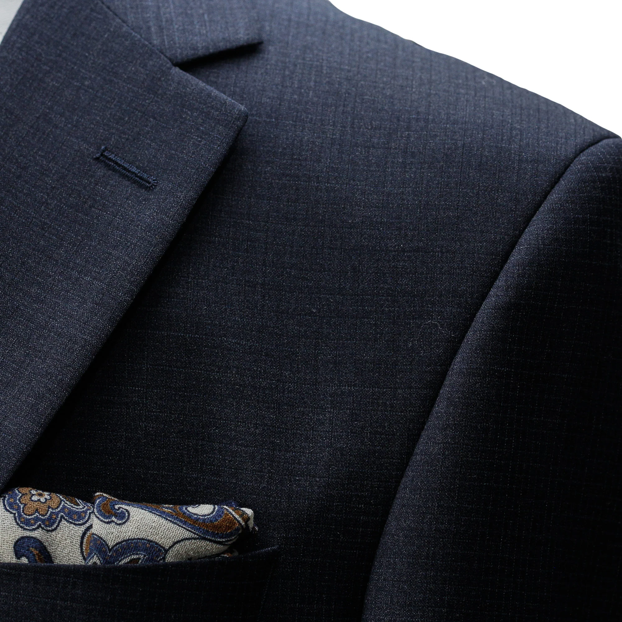 Navy Neat Micro-Check Napoli Classic Fit Wool Suit - Jack Victor - Image 5