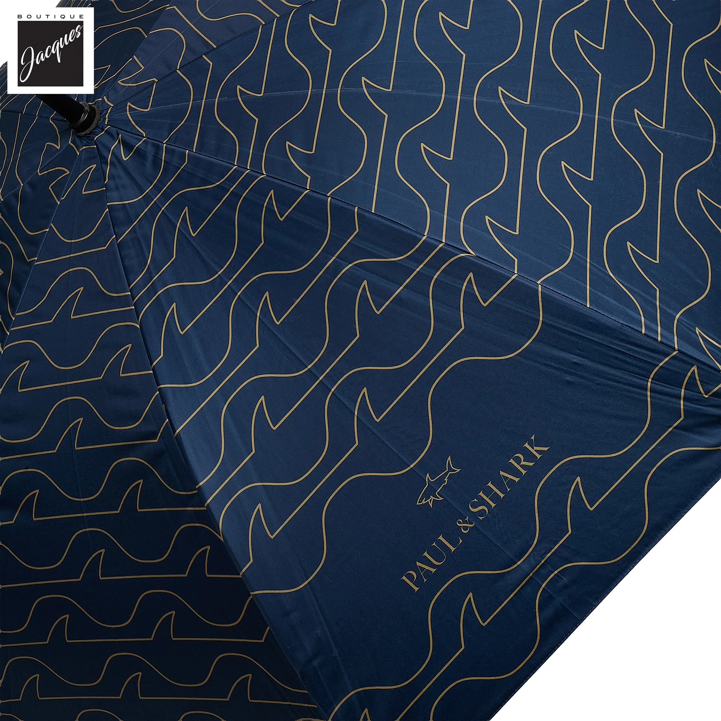 Navy & Gold Shark Monogram Umbrella - Paul & Shark - Image 3