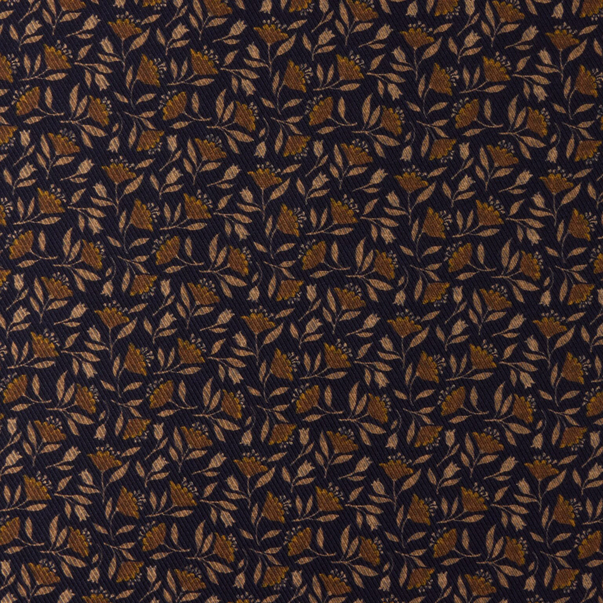 Navy Patterned Silk Hankie - Stenströms - Image 2