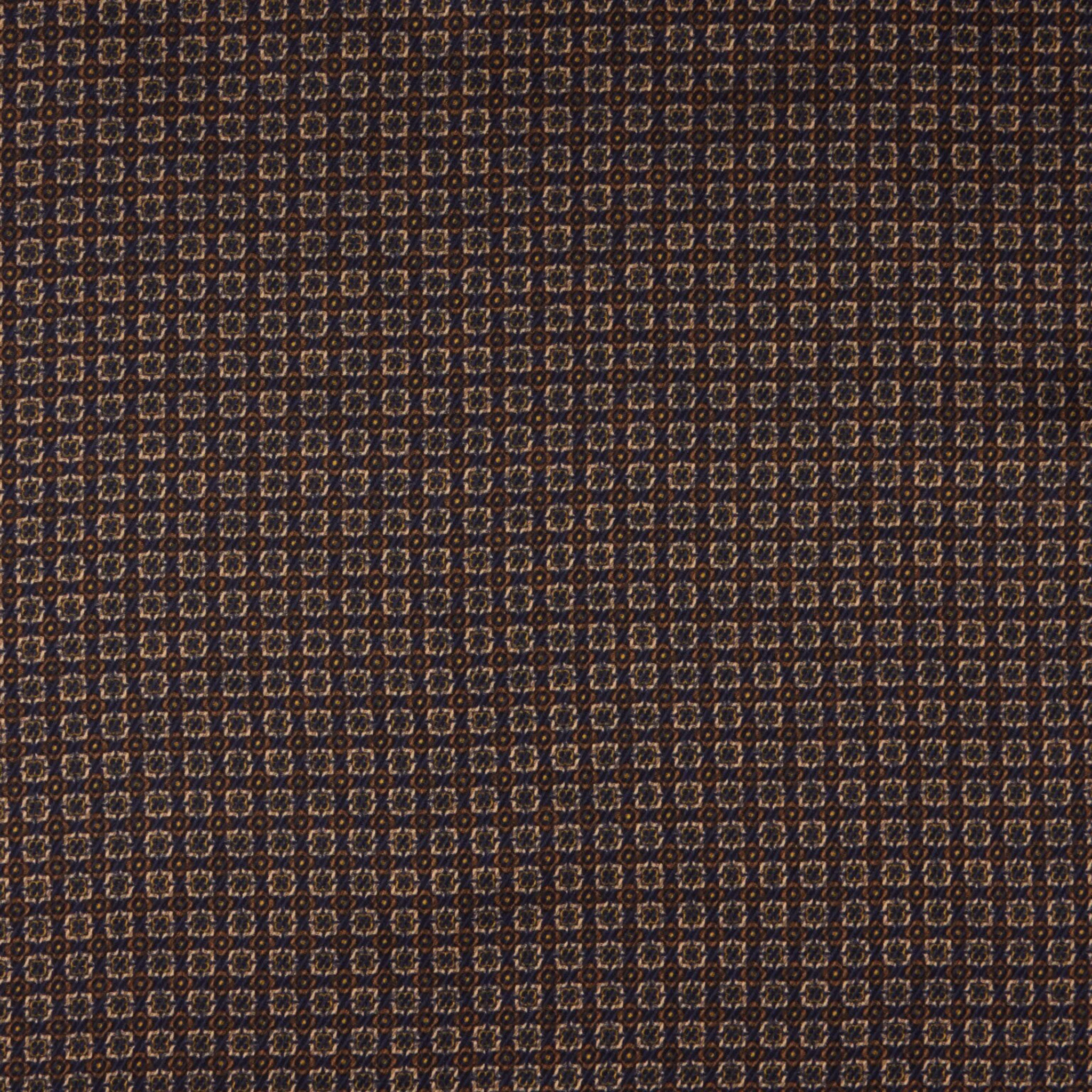 Navy Patterned Silk Hankie - Stenströms - Image 3