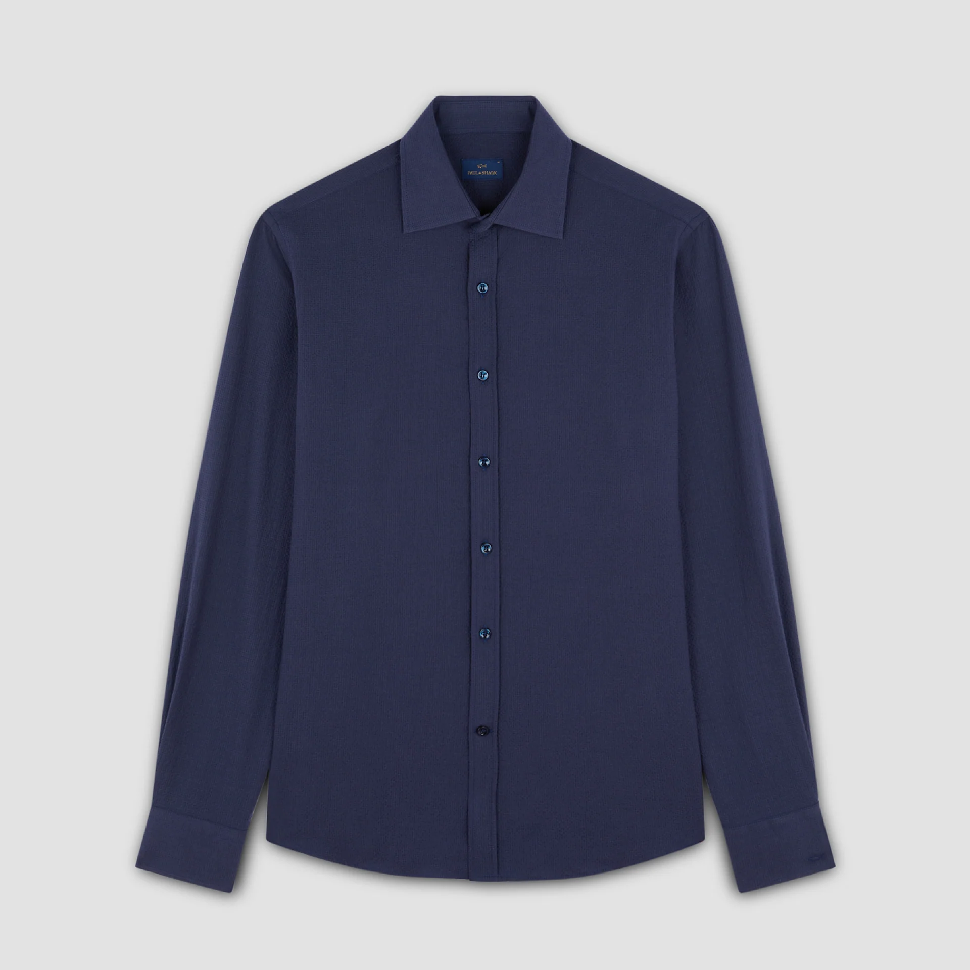 Navy Seersucker Cotton Stretch Dress Shirt - Paul & Shark