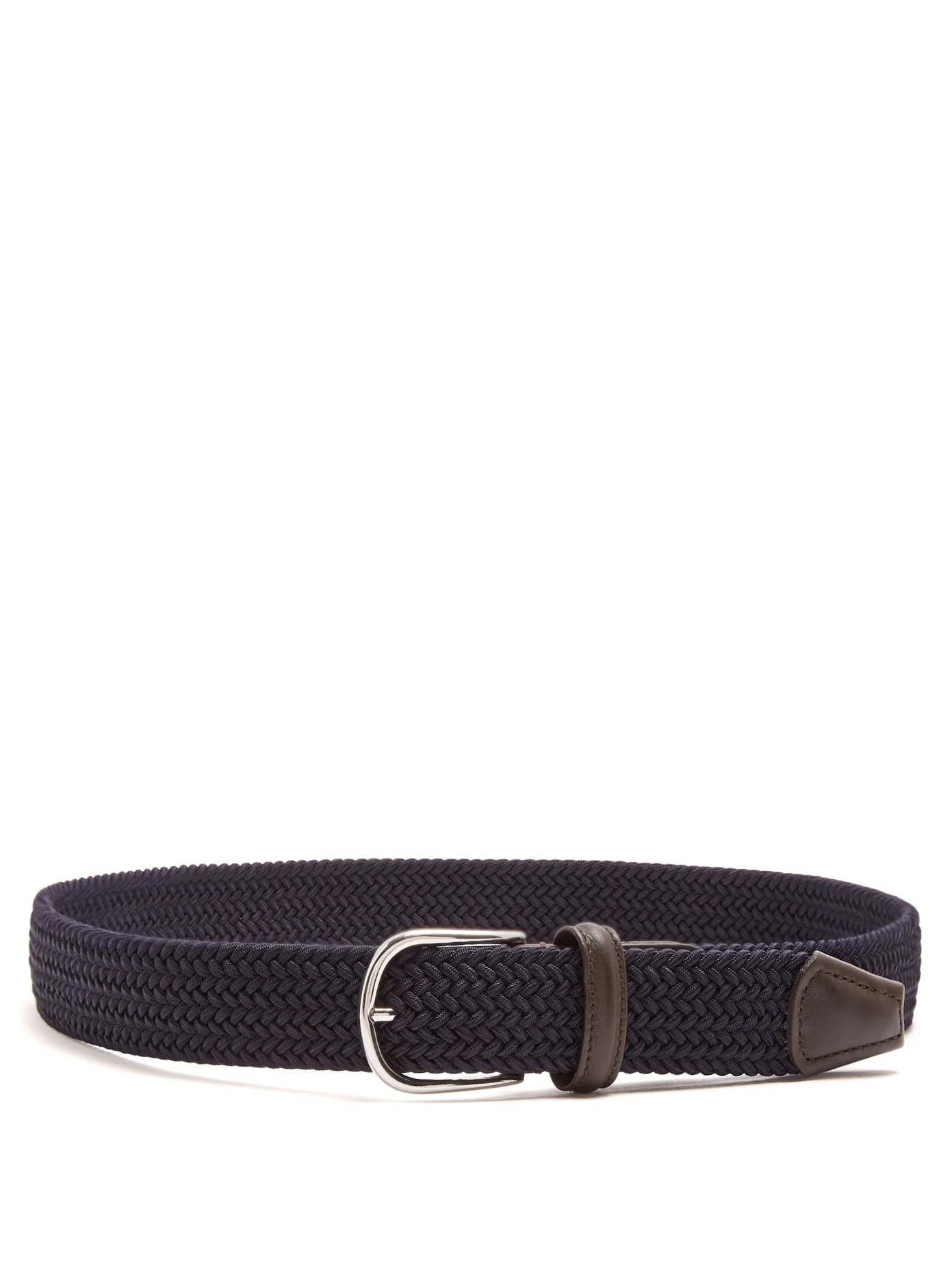 Navy Solid Woven Elastic Belt - Anderson's - Image 2