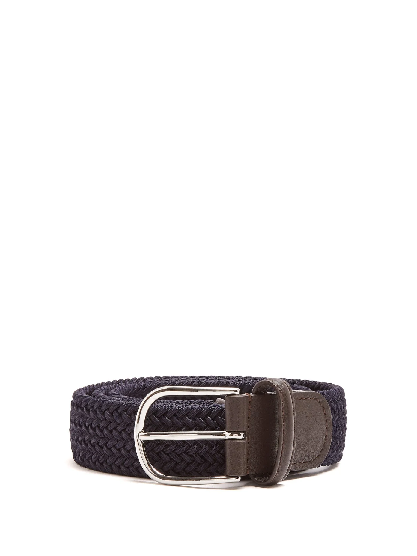 Navy Solid Woven Elastic Belt - Anderson's - Image 3