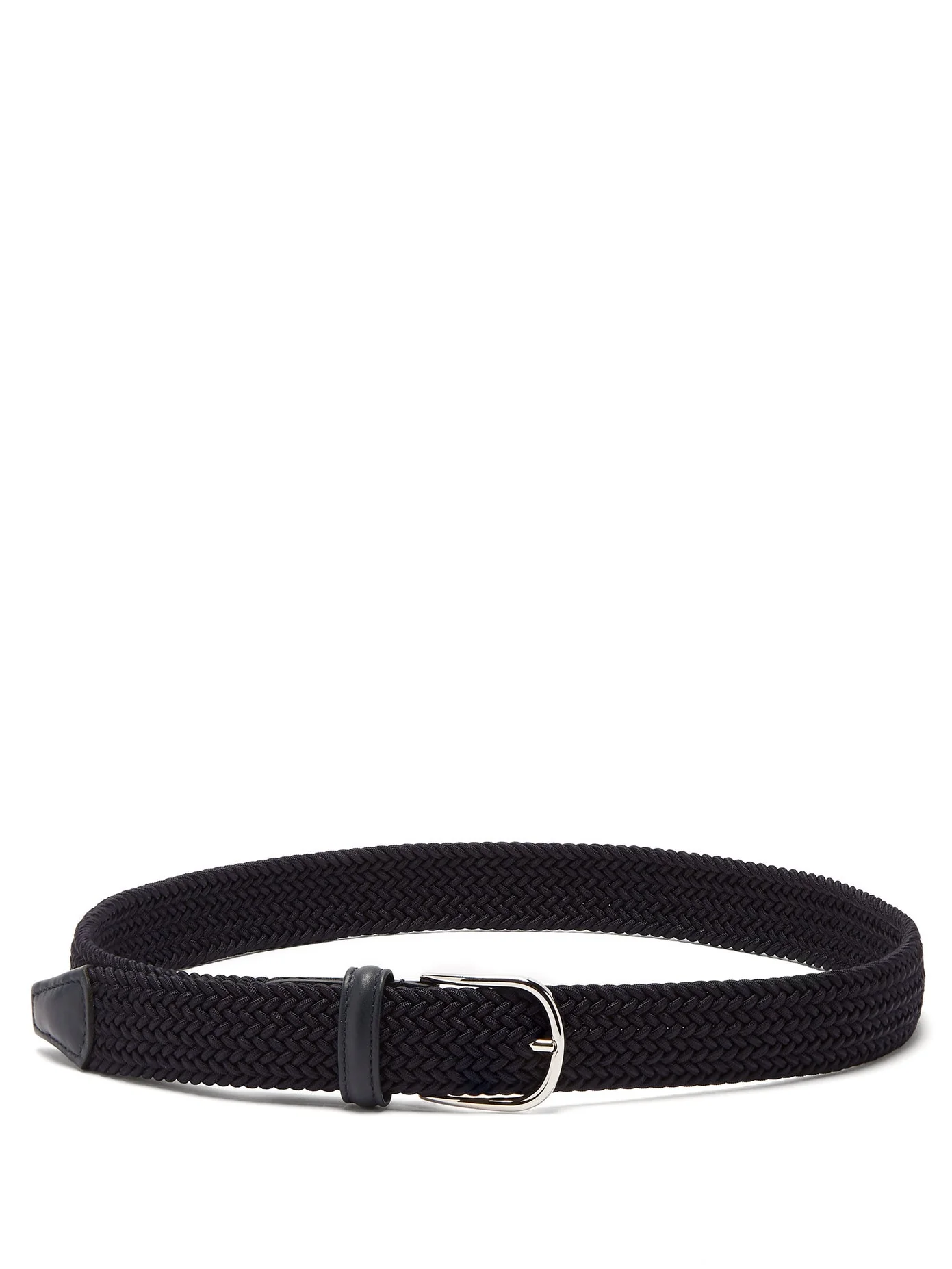 Navy Solid Woven Elastic Belt - Anderson's - Image 5