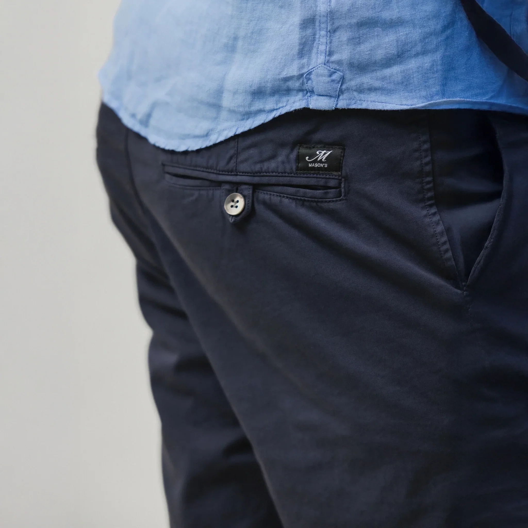 Navy Stretch Cotton Bermuda Shorts - Mason's - Image 4