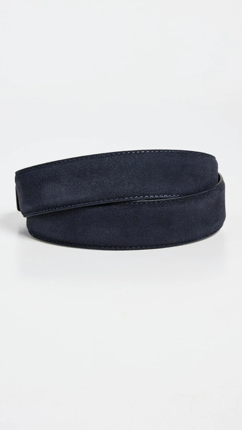 Navy Blue Suede Belt - Anderson's - Image 2