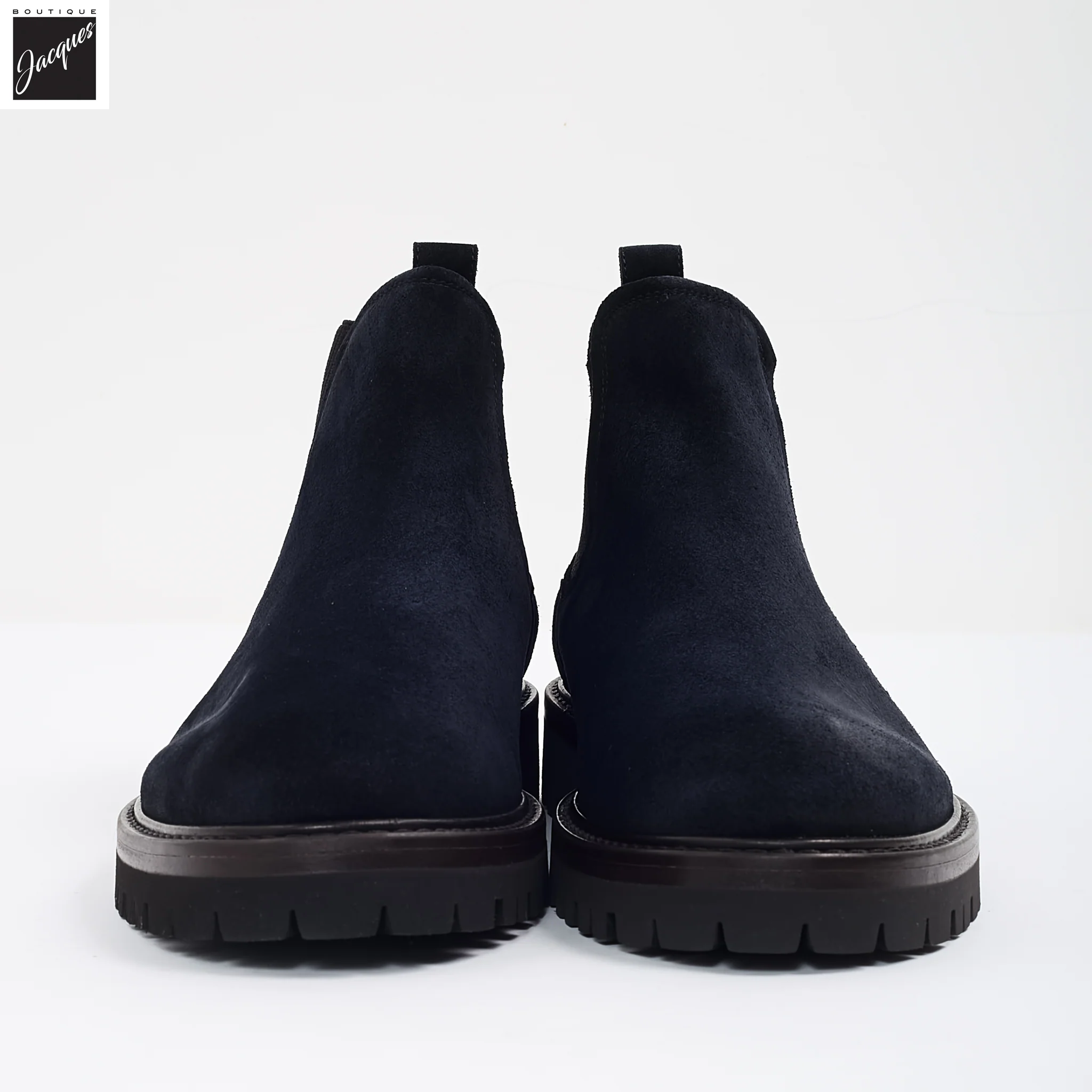 Navy Suede Leather Chelsea Boot - Fabiano Ricci - Image 3