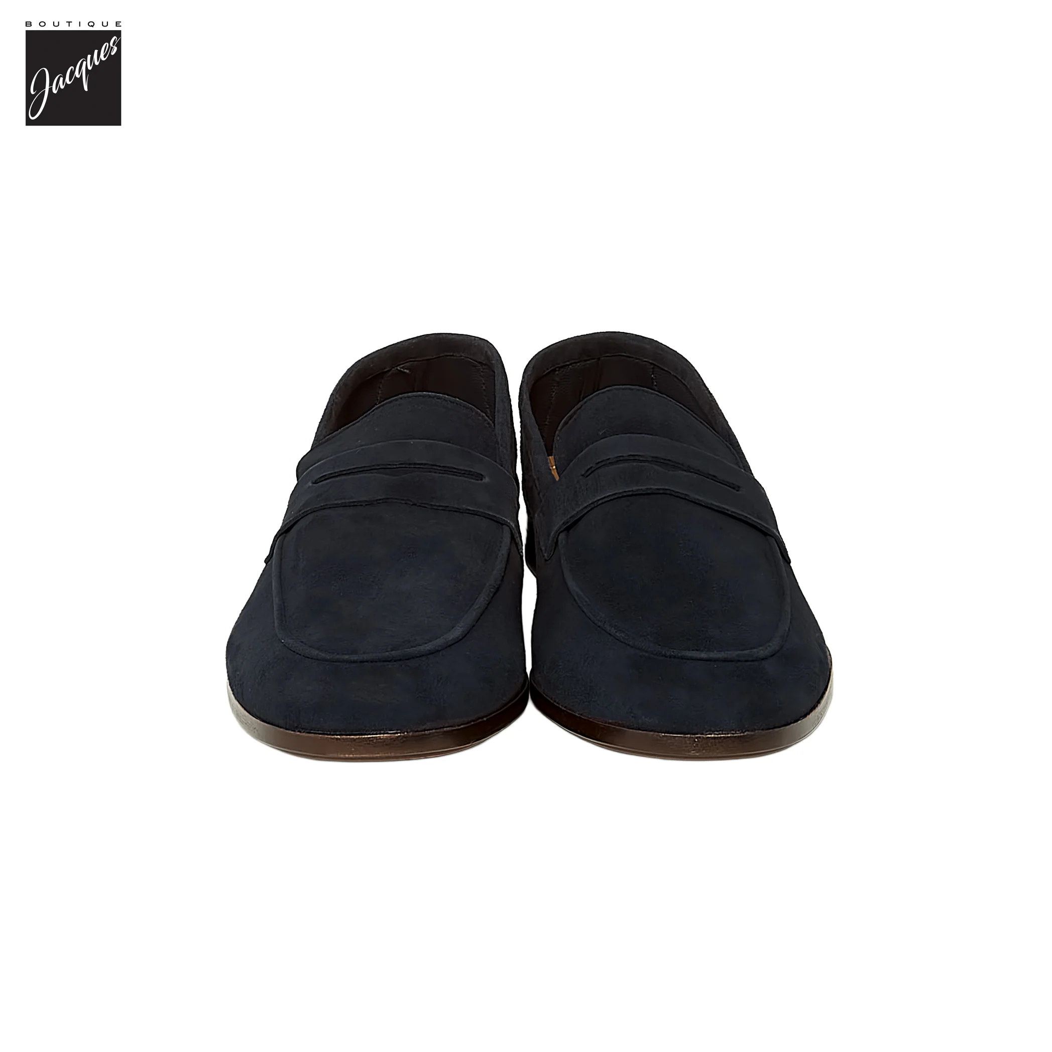 Navy Suede Leather Water-Resistant Jon Penny Loafers - AQUATALIA - Image 3