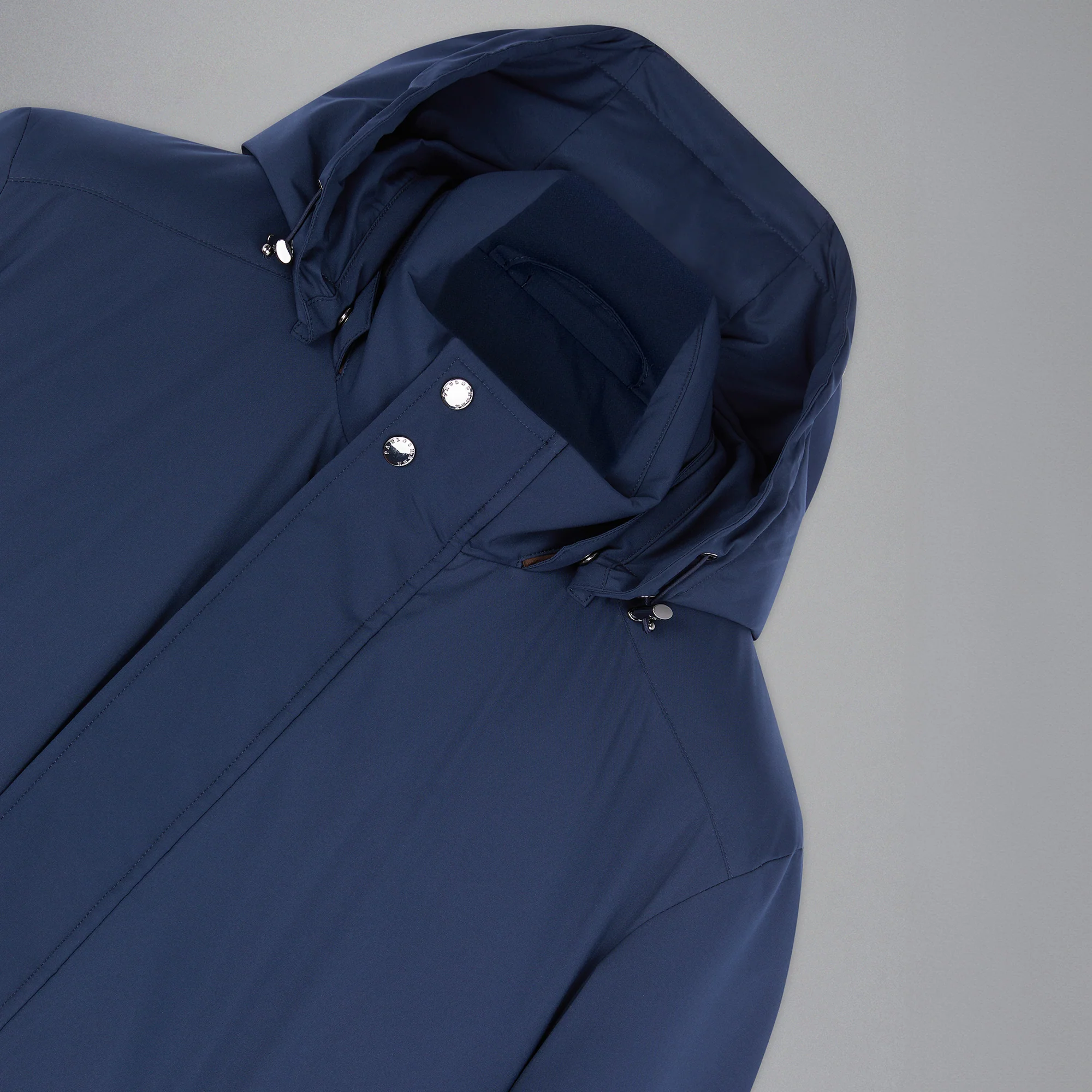 Navy Typhoon Waterproof Hooded Car-Coat w/ Alcantara Trim - Paul & Shark - Image 3