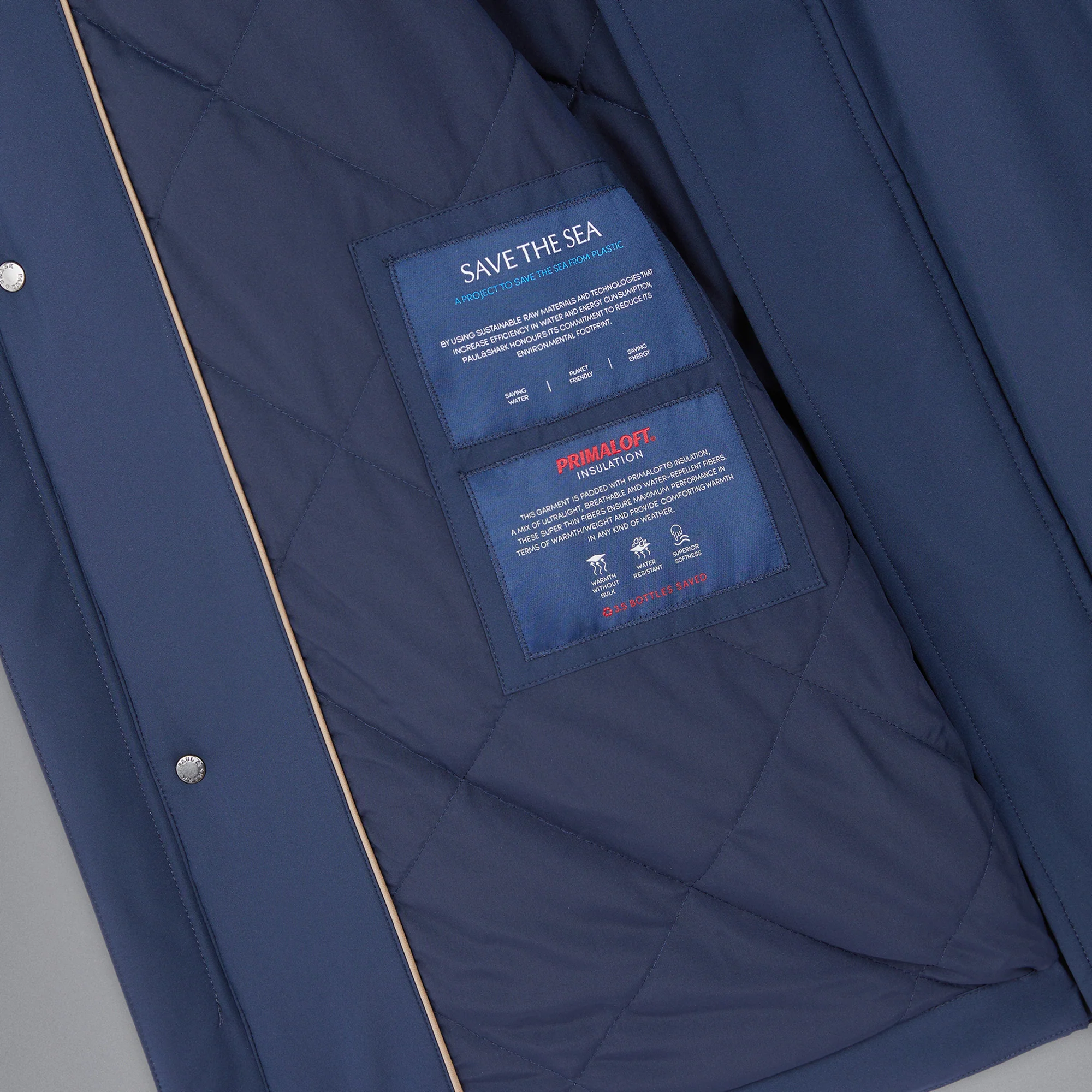 Navy Typhoon Waterproof Hooded Car-Coat w/ Alcantara Trim - Paul & Shark - Image 7