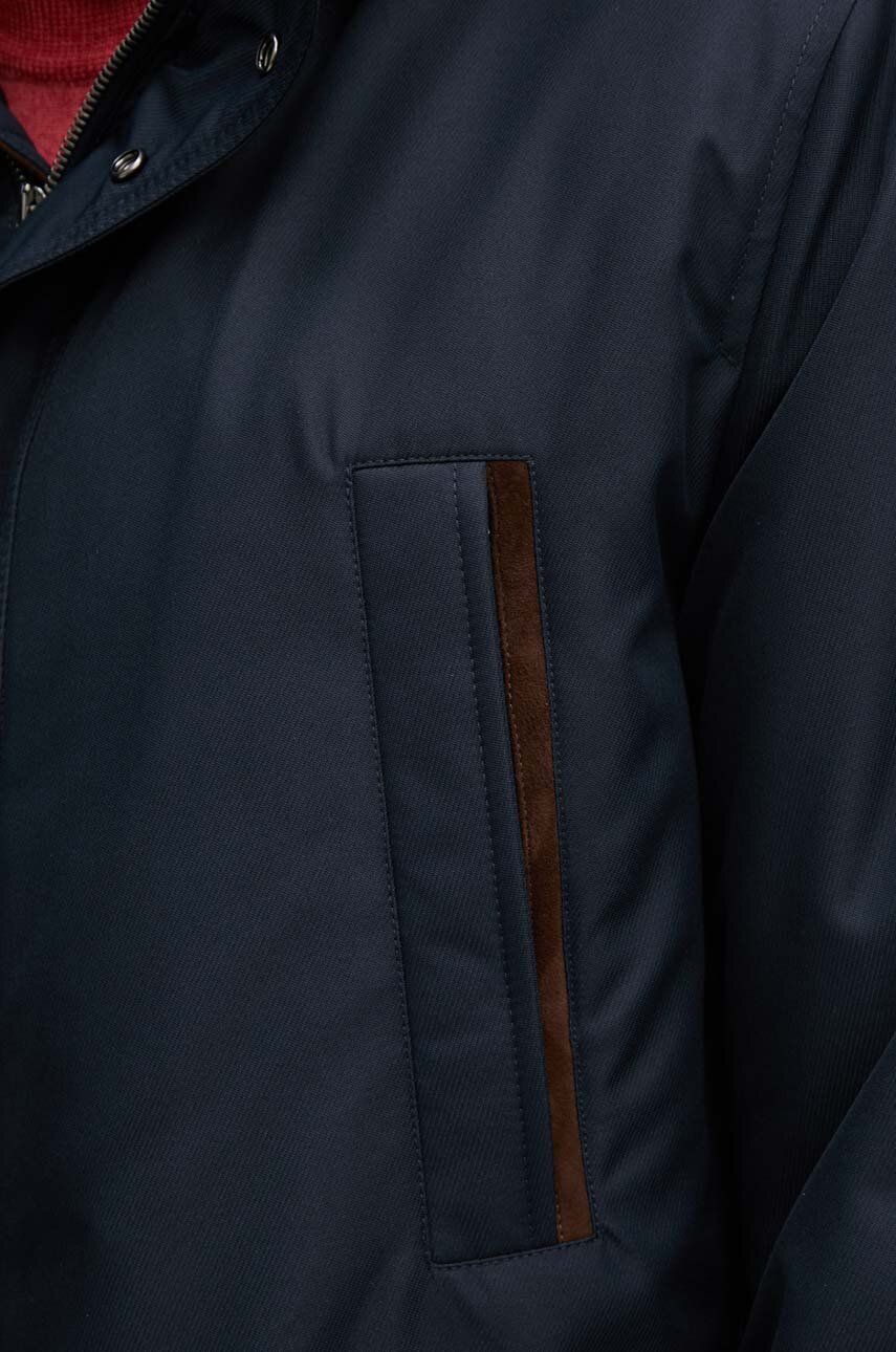 Navy Typhoon Waterproof Hooded Car-Coat w/ Alcantara Trim - Paul & Shark - Image 8