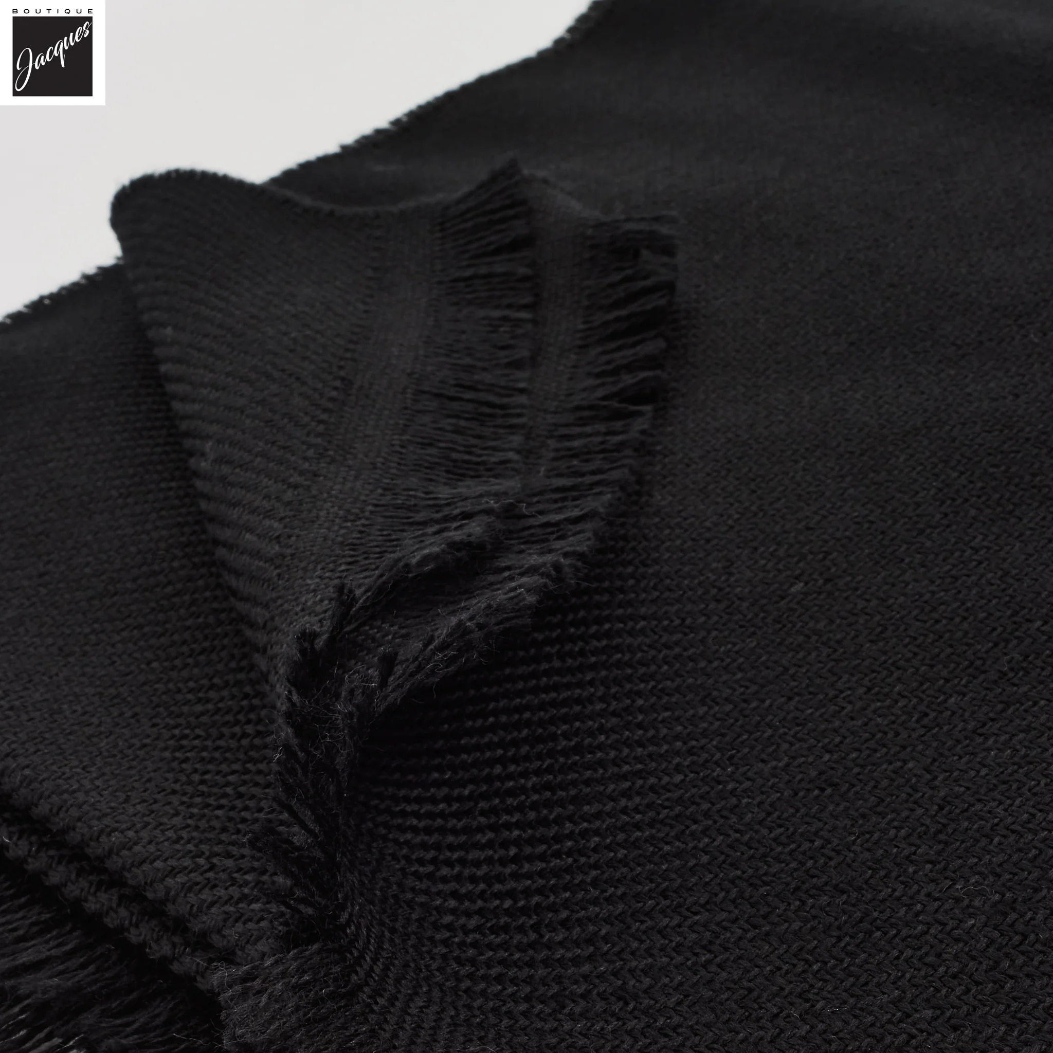 Black Textured Wool Scarf - Paolo Albizzati - Image 3