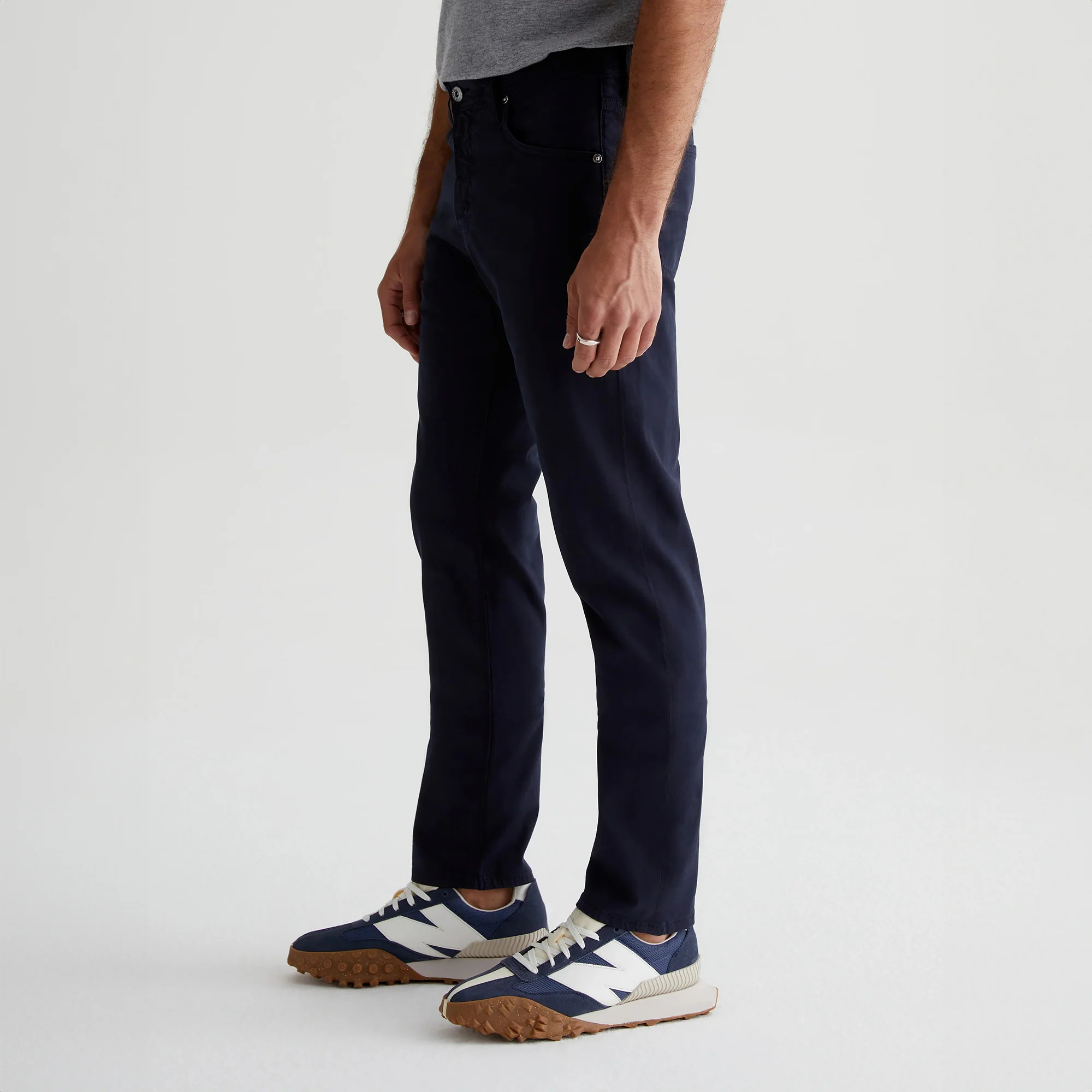 New Navy Modern Slim Tellis Sueded Pants - AG - Image 3