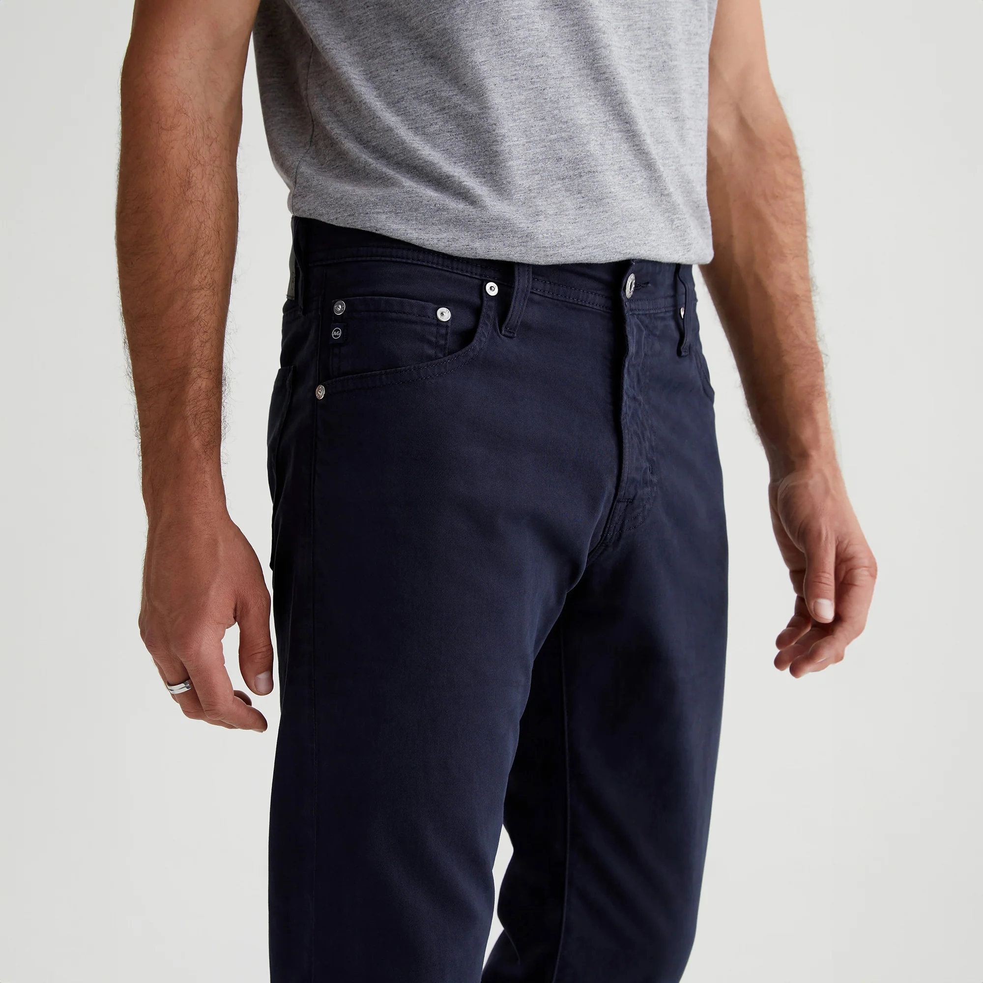 New Navy Modern Slim Tellis Sueded Pants - AG - Image 4