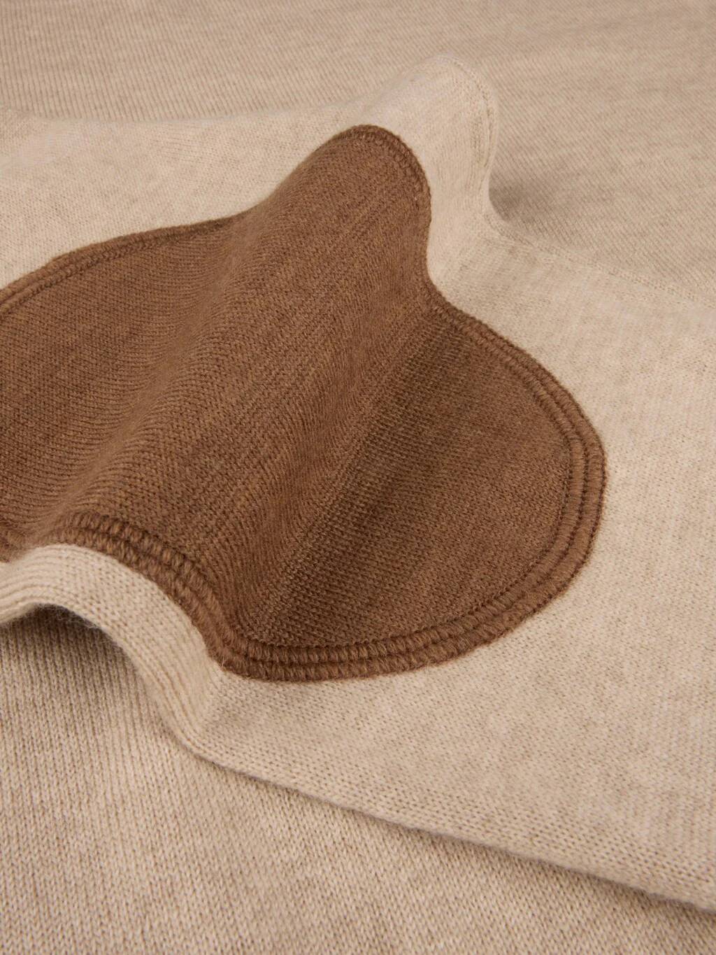 Oatmeal Merino Wool Crew Neck Sweater w/ Elbow Patches - Stenströms - Image 4